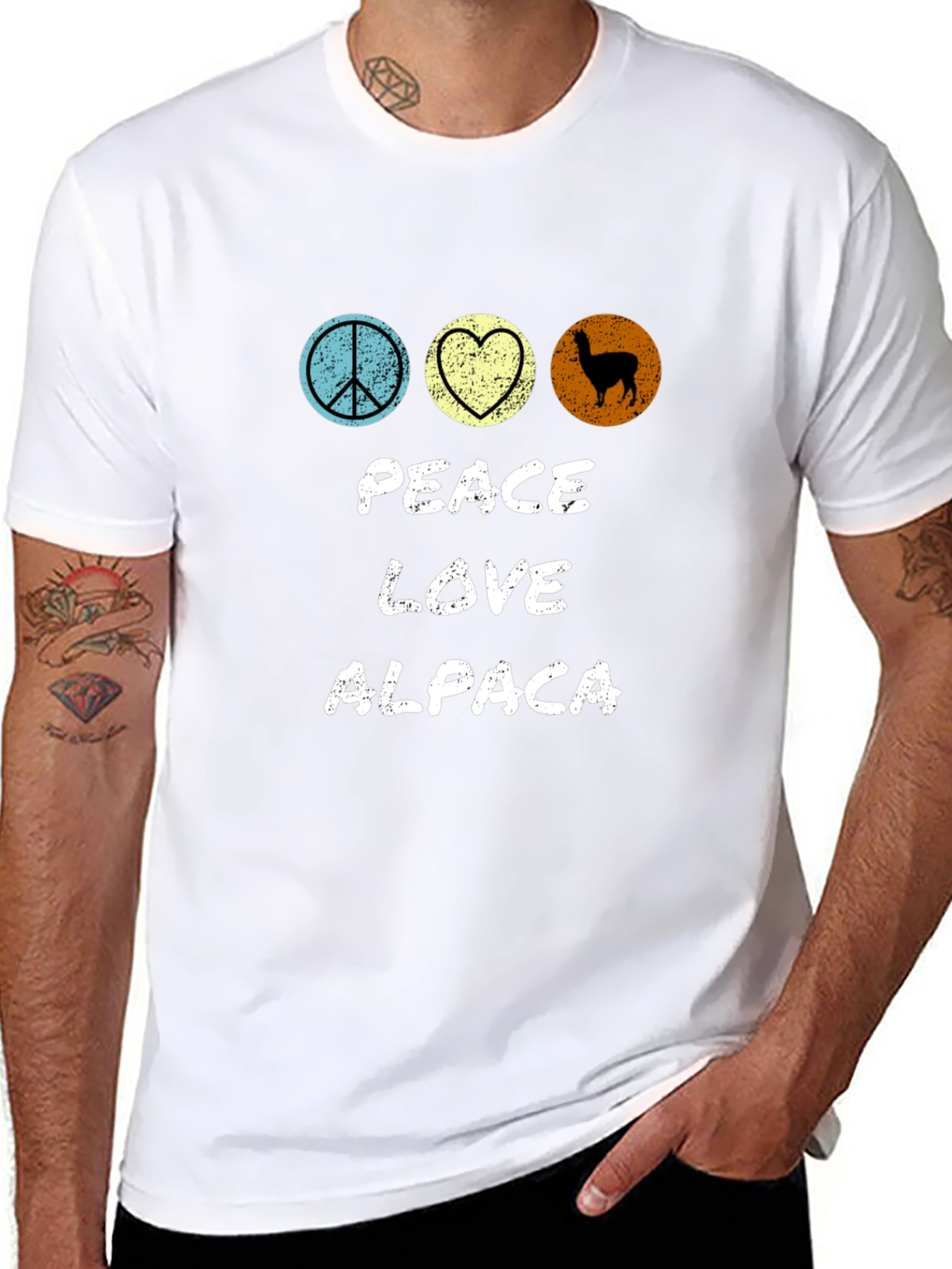 Peace Love Alpaca T-Shirt - Graphic Tee