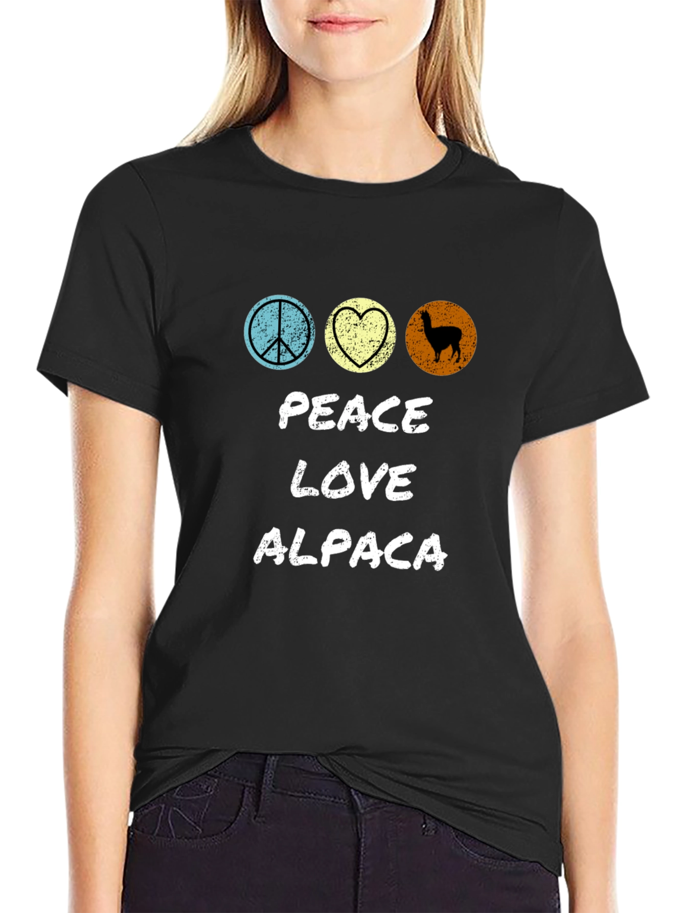 Peace Love Alpaca T-Shirt - Graphic Tee