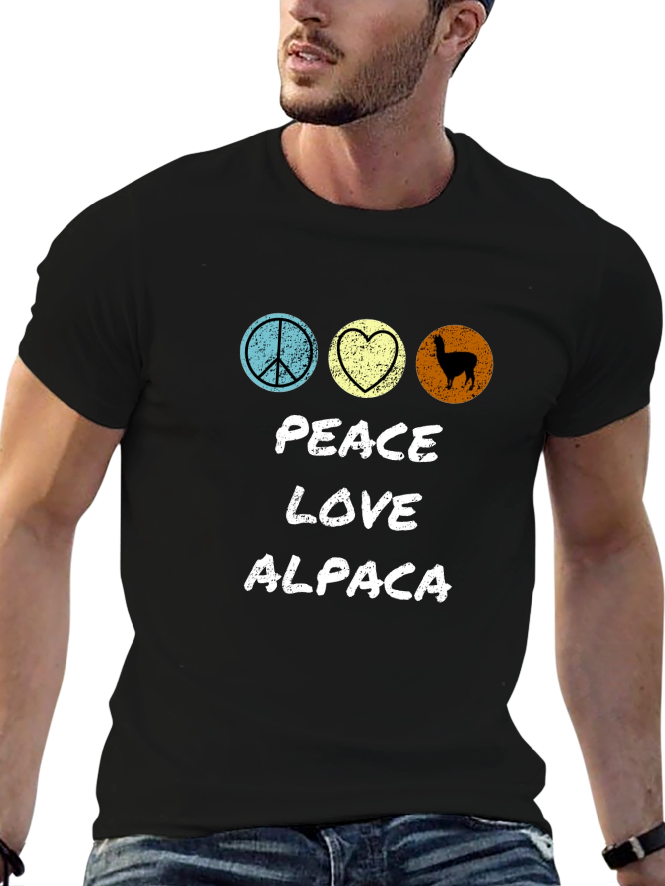 Peace Love Alpaca T-Shirt - Graphic Tee