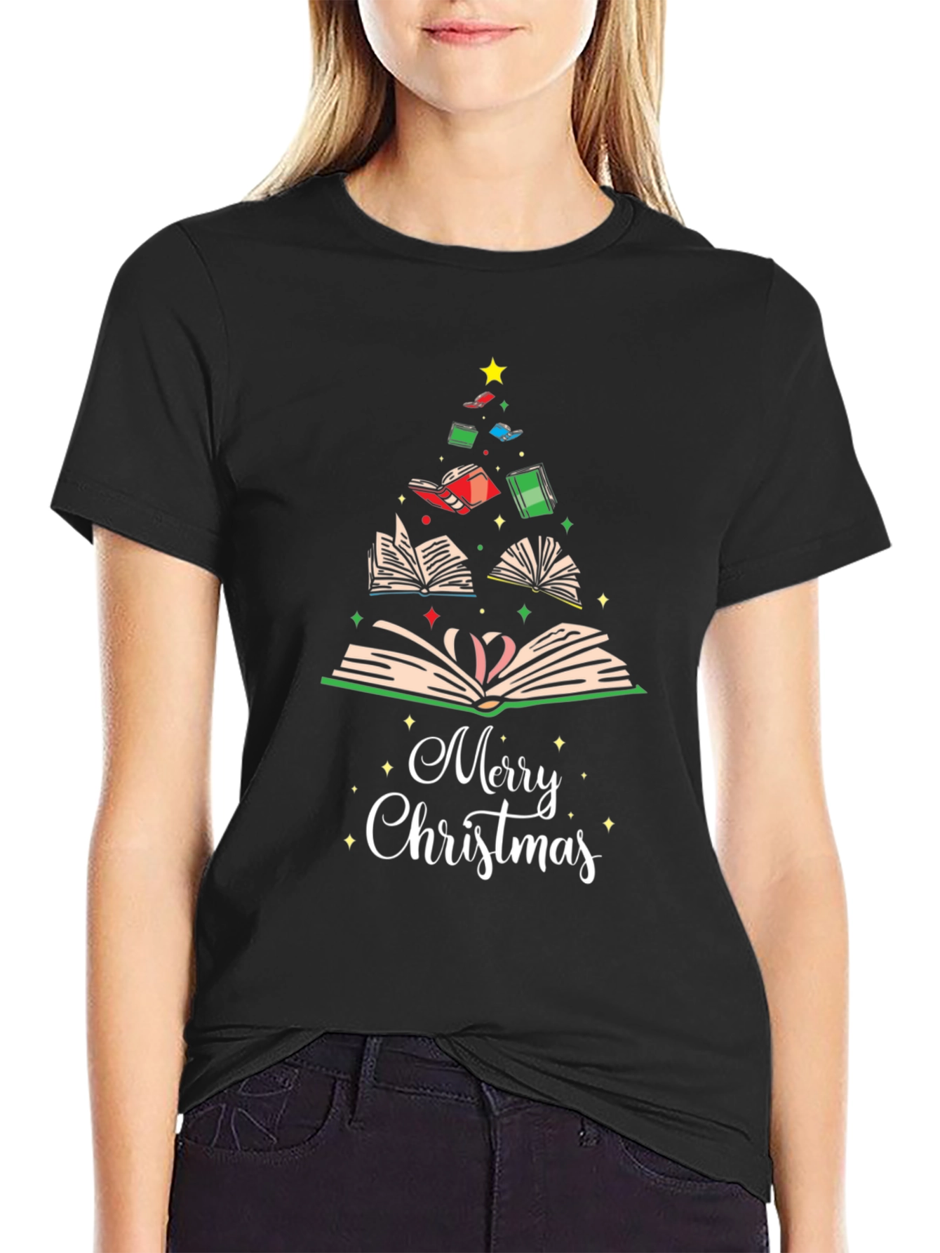 Book Christmas Tree T-Shirt