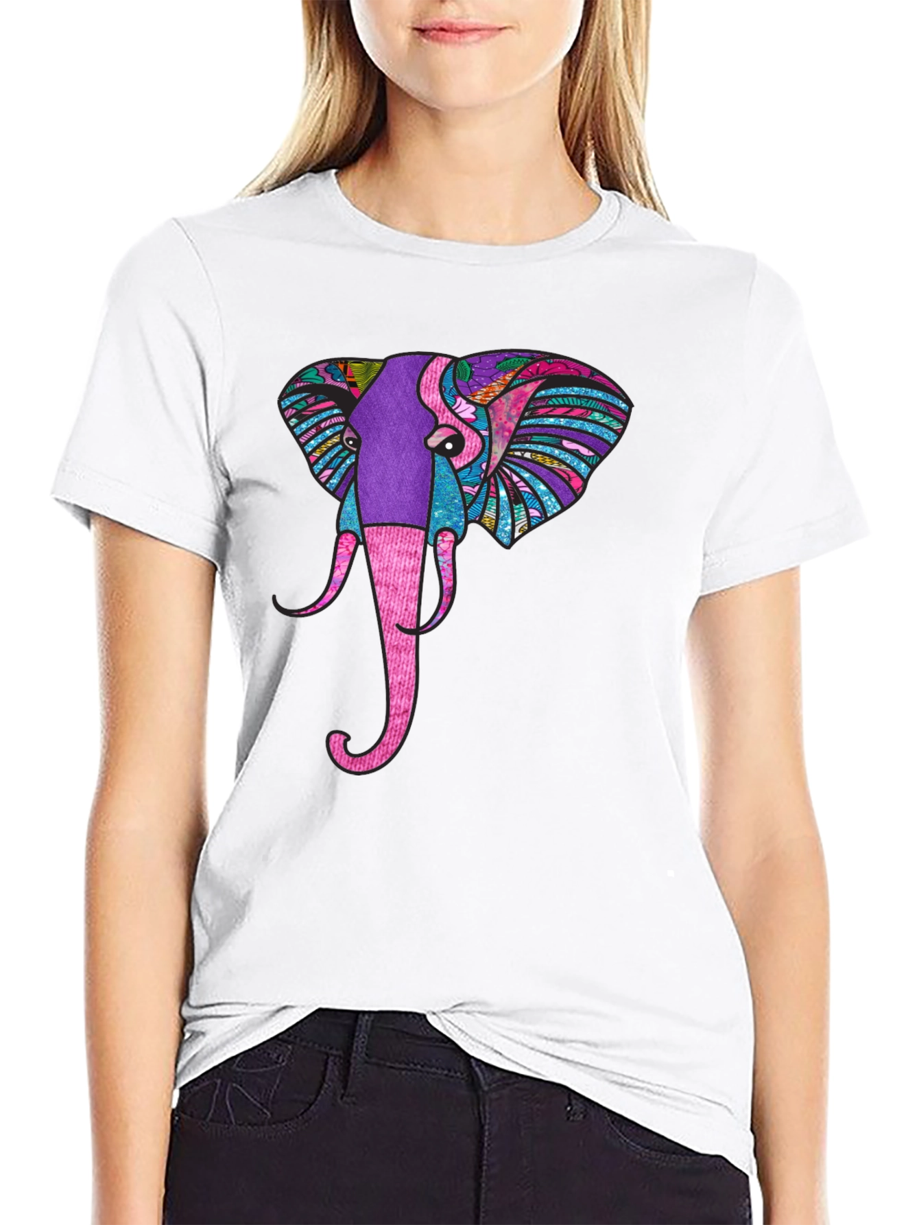 Elephant Graphic Black T-Shirt