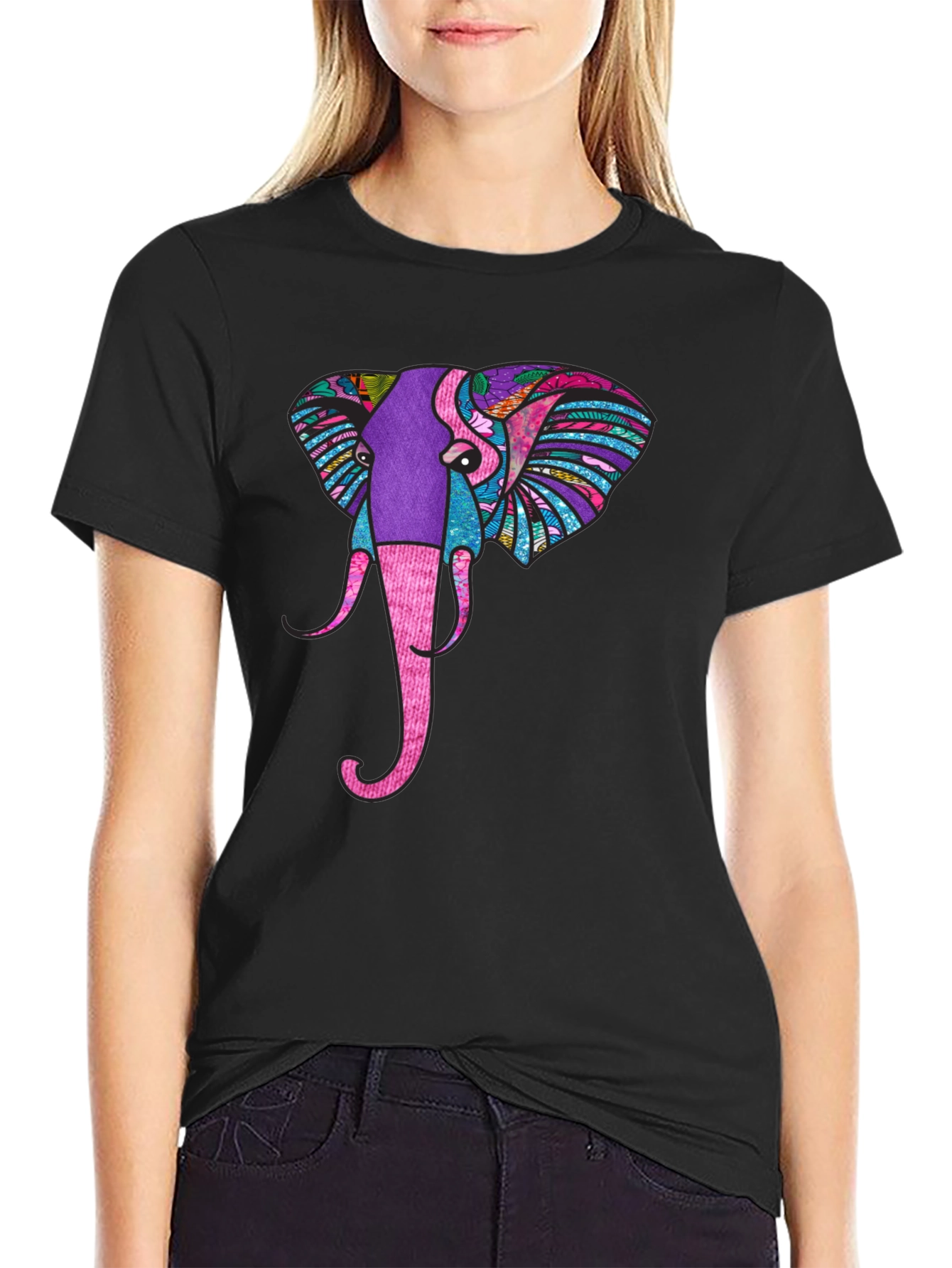 Elephant Graphic Black T-Shirt