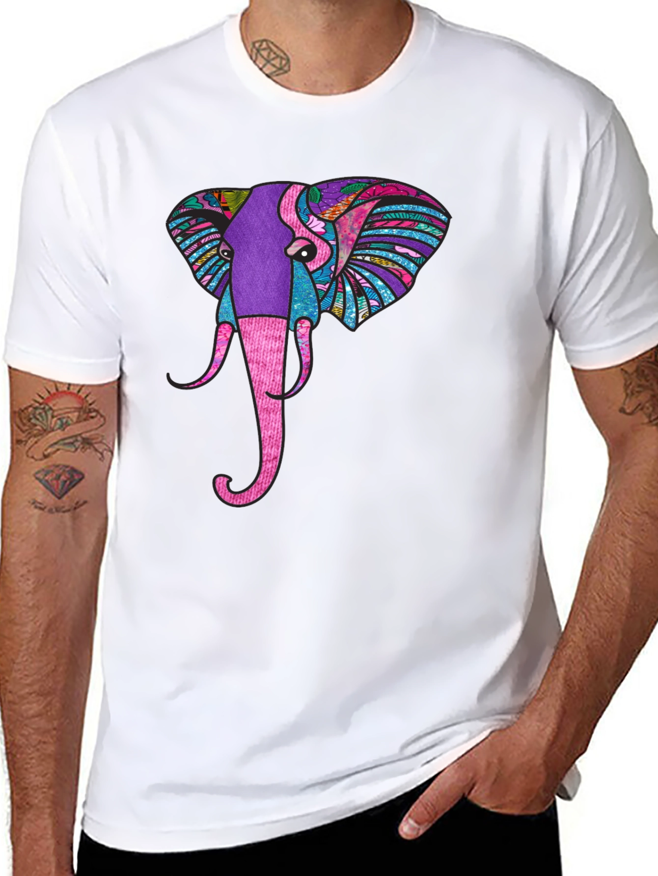 Elephant Graphic Black T-Shirt