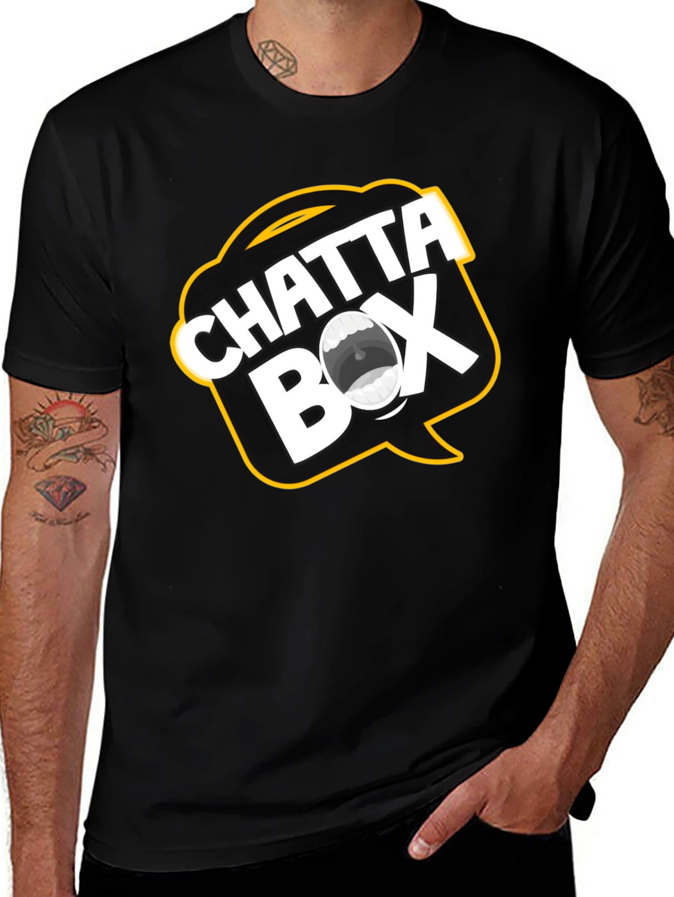 Chatta Box T-Shirt - Black Cotton Graphic Tee