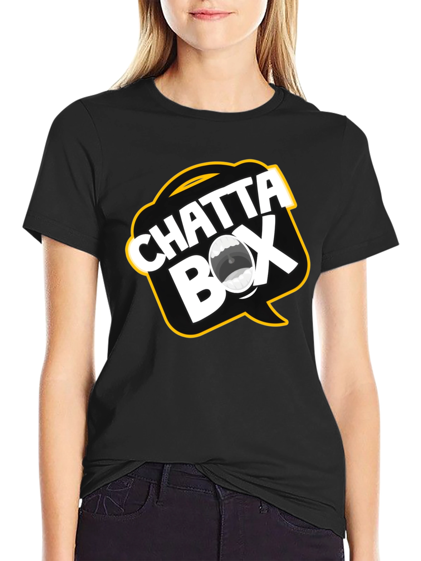 Chatta Box T-Shirt - Black Cotton Graphic Tee