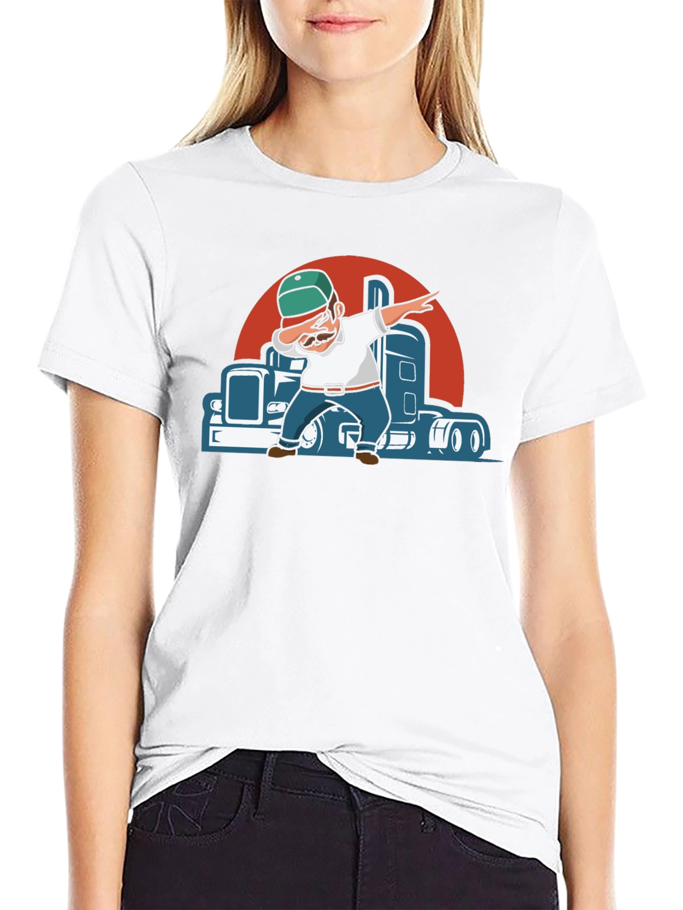 Trucker Dab Graphic Tee - Cool Driver T-Shirt