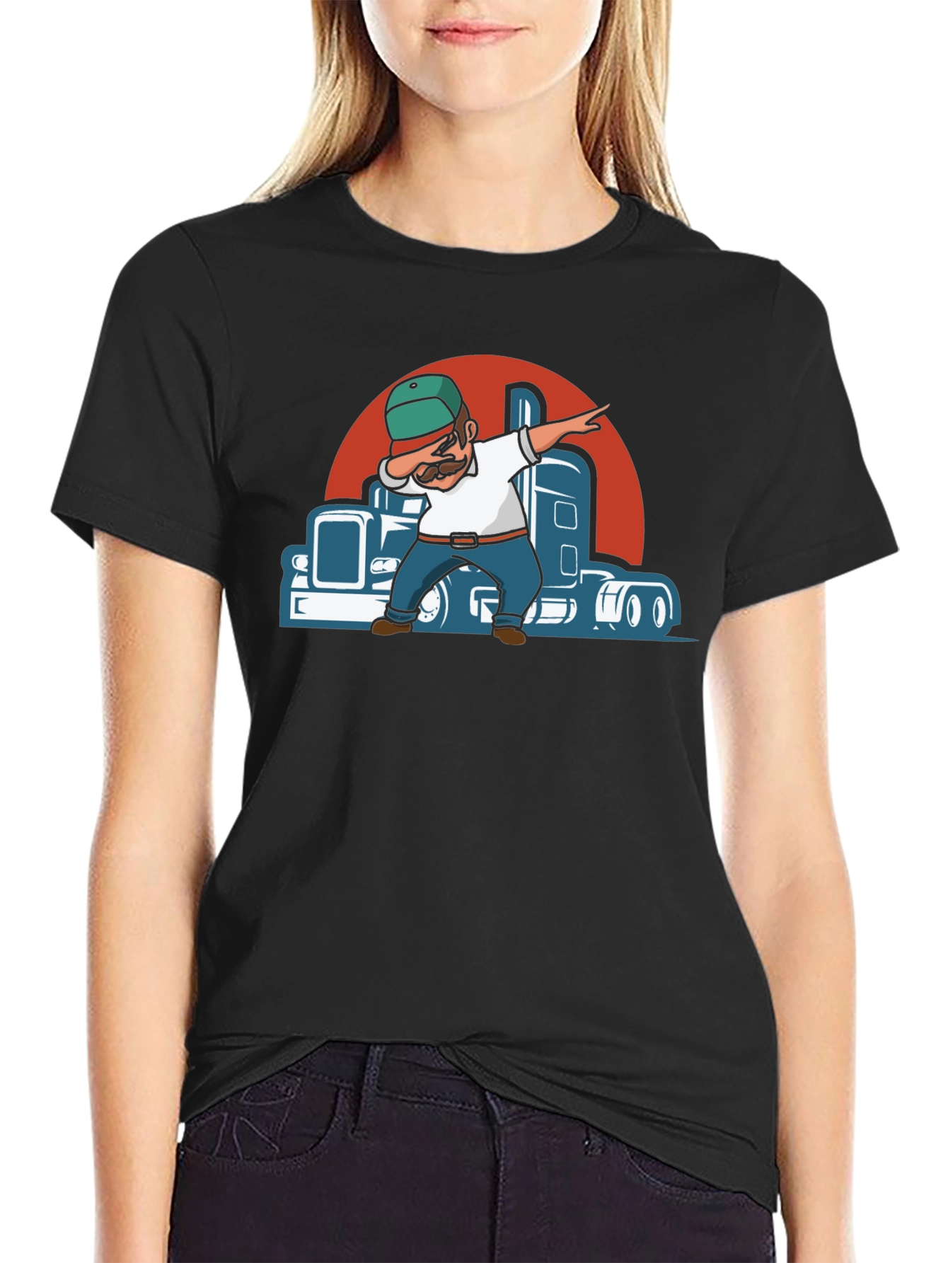 Trucker Dab Graphic Tee - Cool Driver T-Shirt