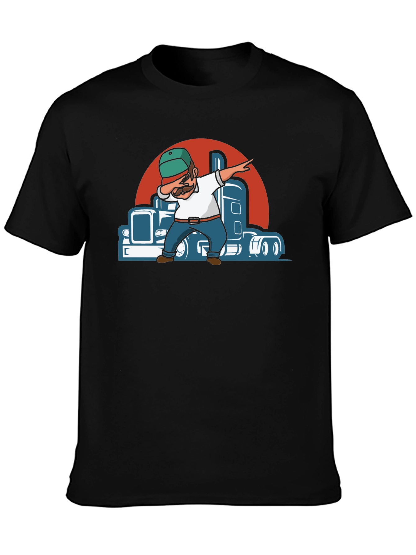 Trucker Dab Graphic Tee - Cool Driver T-Shirt
