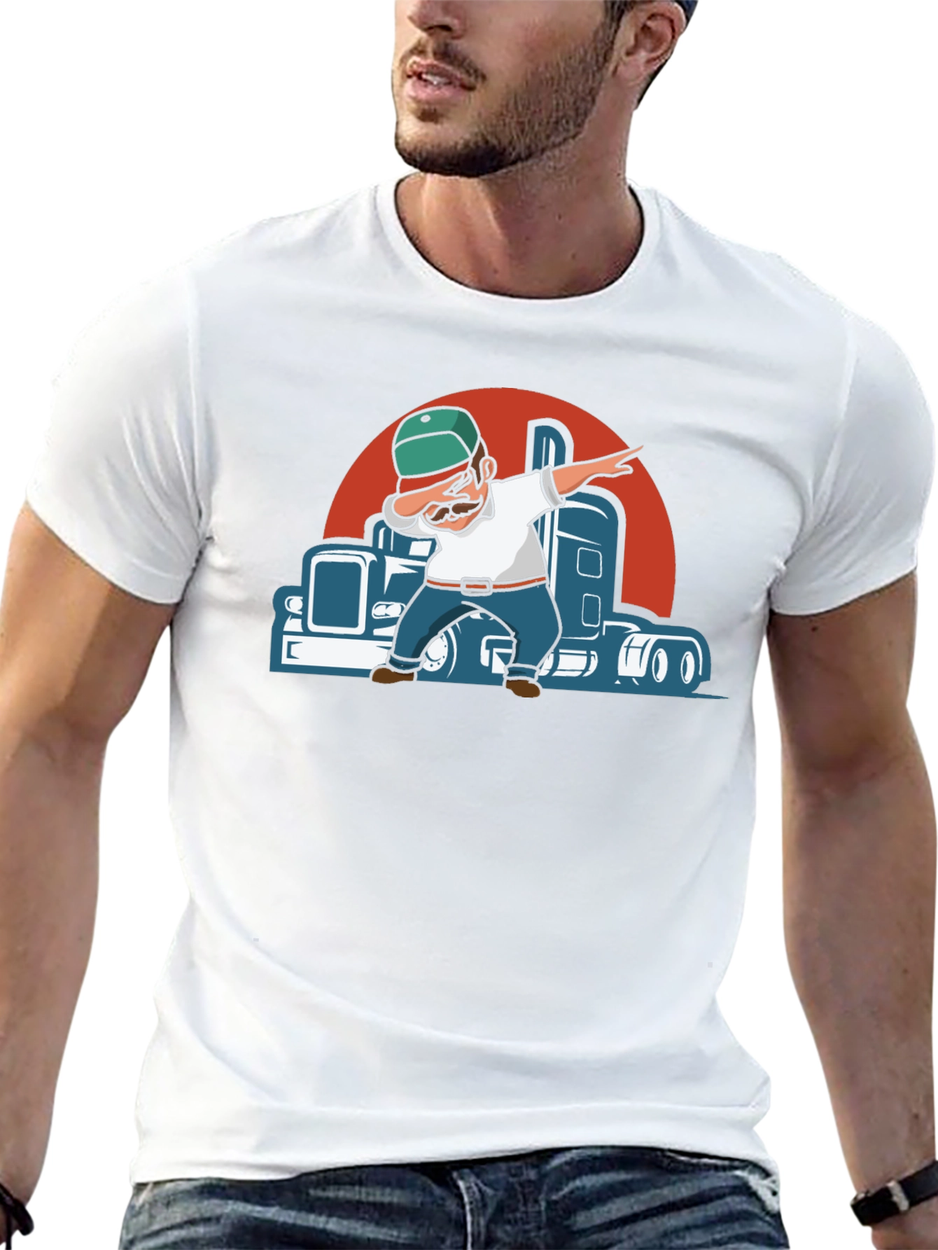 Trucker Dab Graphic Tee - Cool Driver T-Shirt