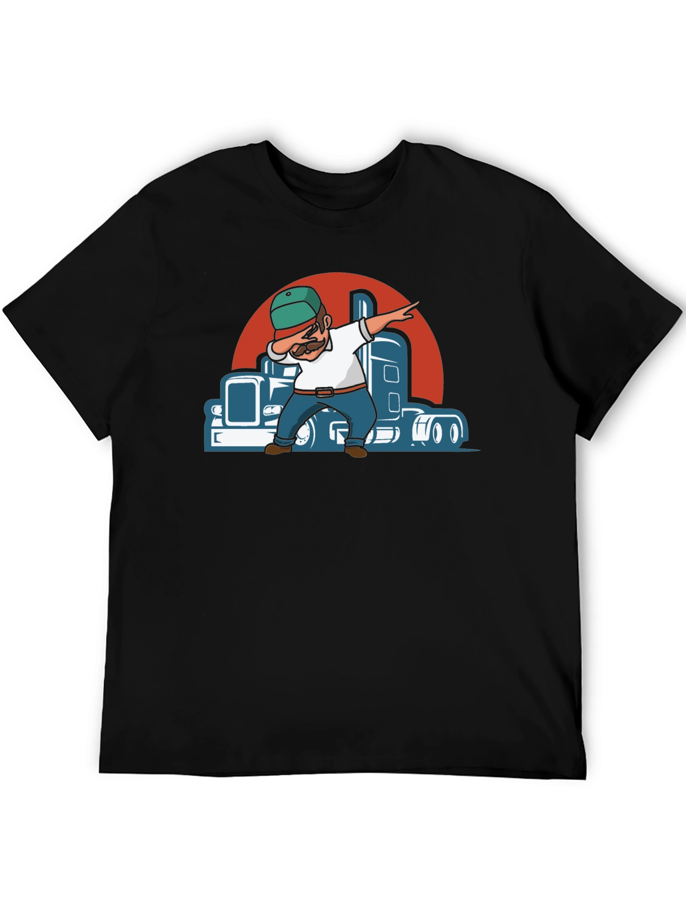 Trucker Dab Graphic Tee - Cool Driver T-Shirt