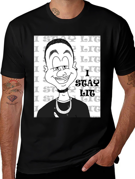 Stay Lit Black Graphic T-Shirt