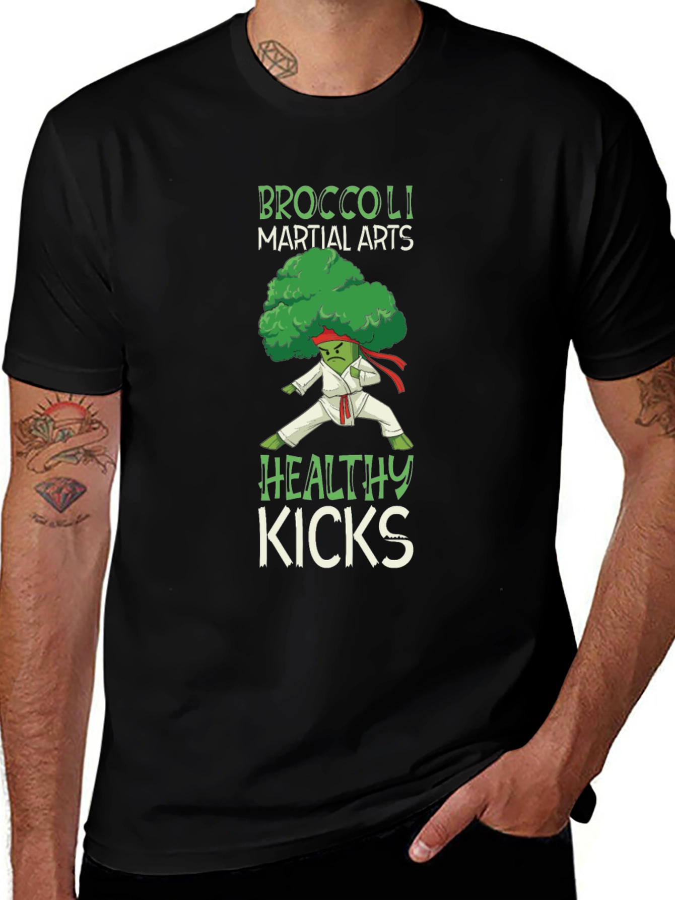 Broccoli Martial Arts Healthy Kicks Graphic Tee