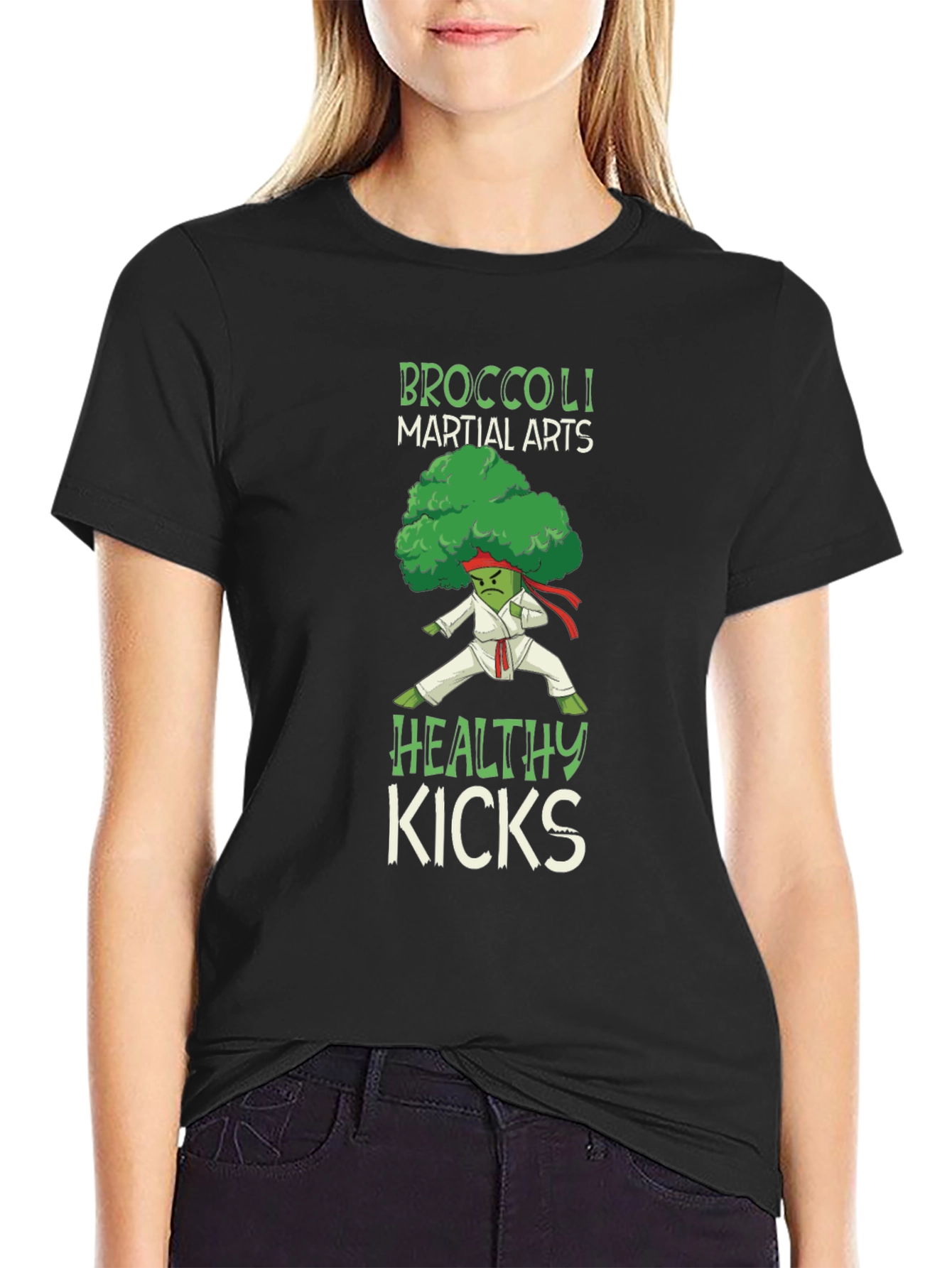 Broccoli Martial Arts Healthy Kicks Graphic Tee