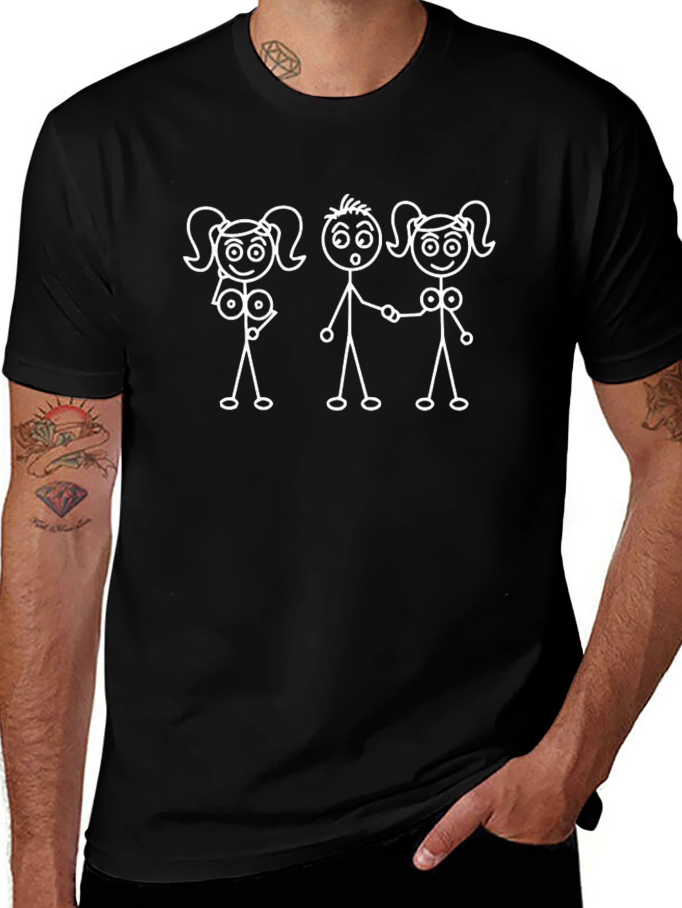 Stick Figure Graphic Tee - Humor