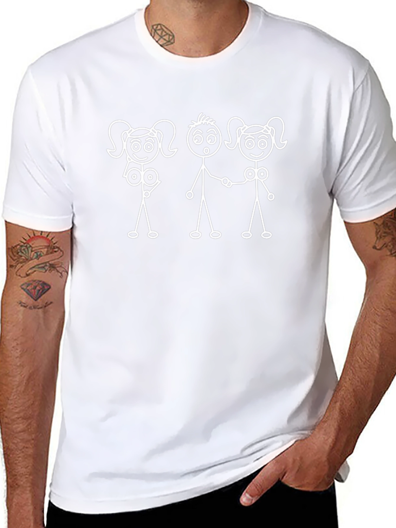Stick Figure Graphic Tee - Humor