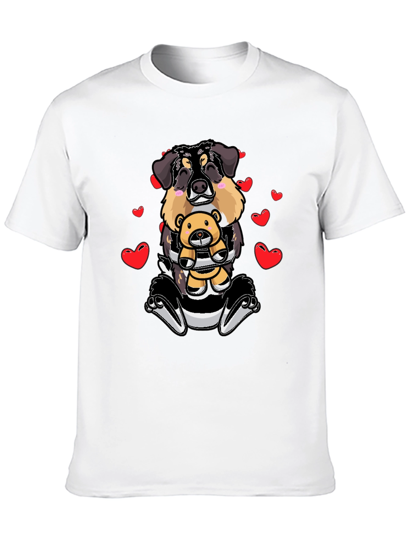Dog with Teddy Bear Graphic T-Shirt