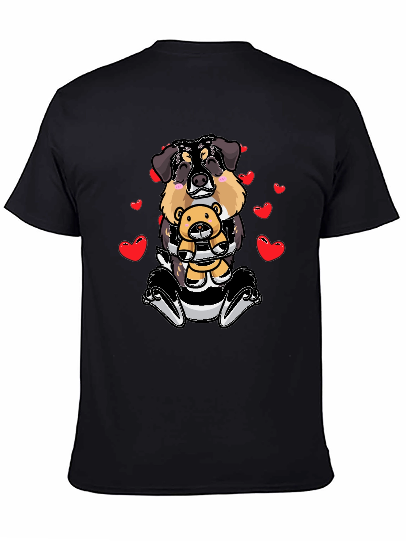 Dog with Teddy Bear Graphic T-Shirt