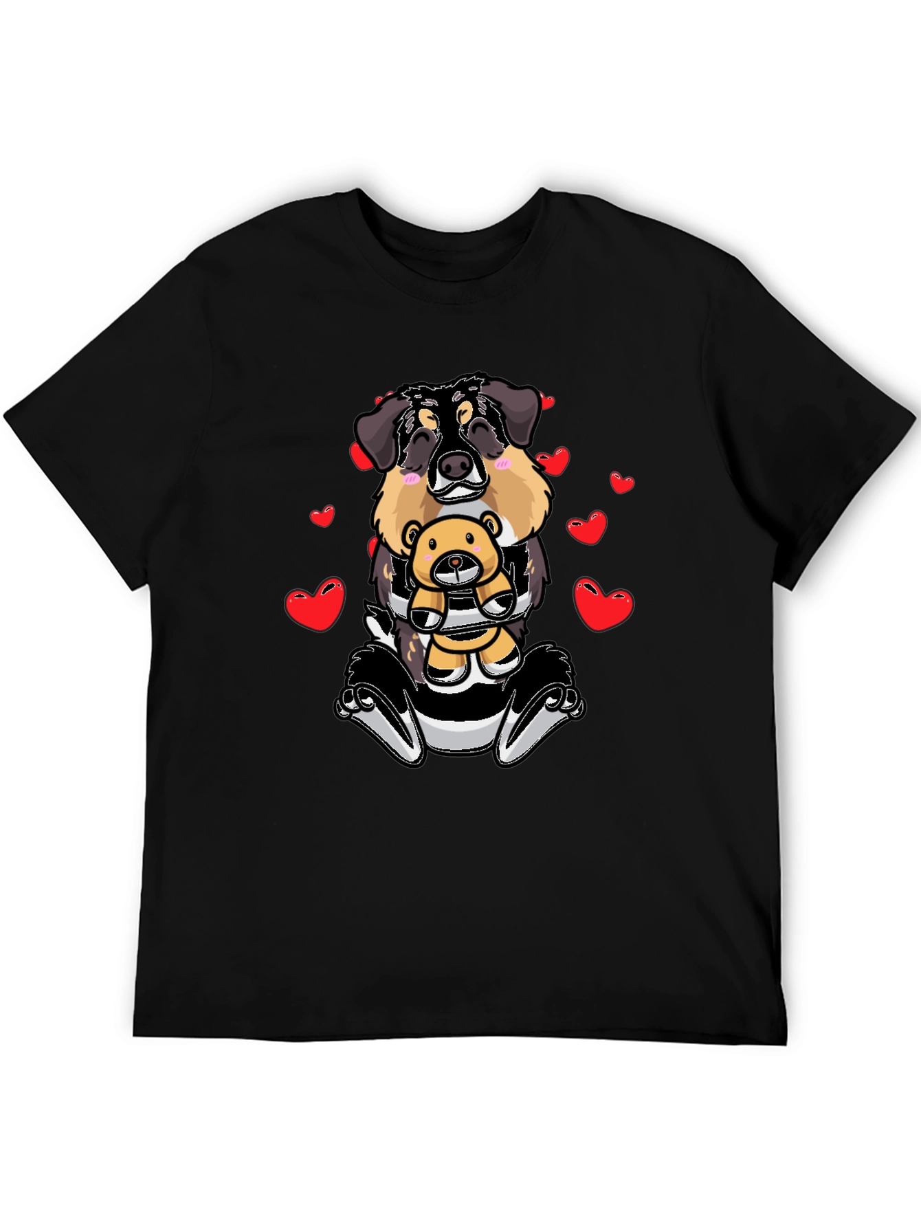 Dog with Teddy Bear Graphic T-Shirt