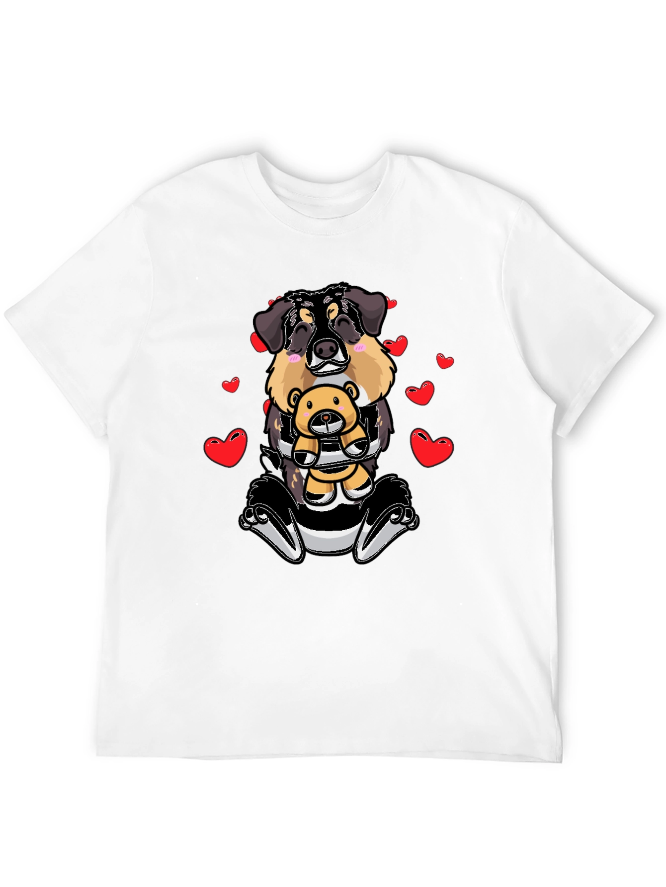 Dog with Teddy Bear Graphic T-Shirt