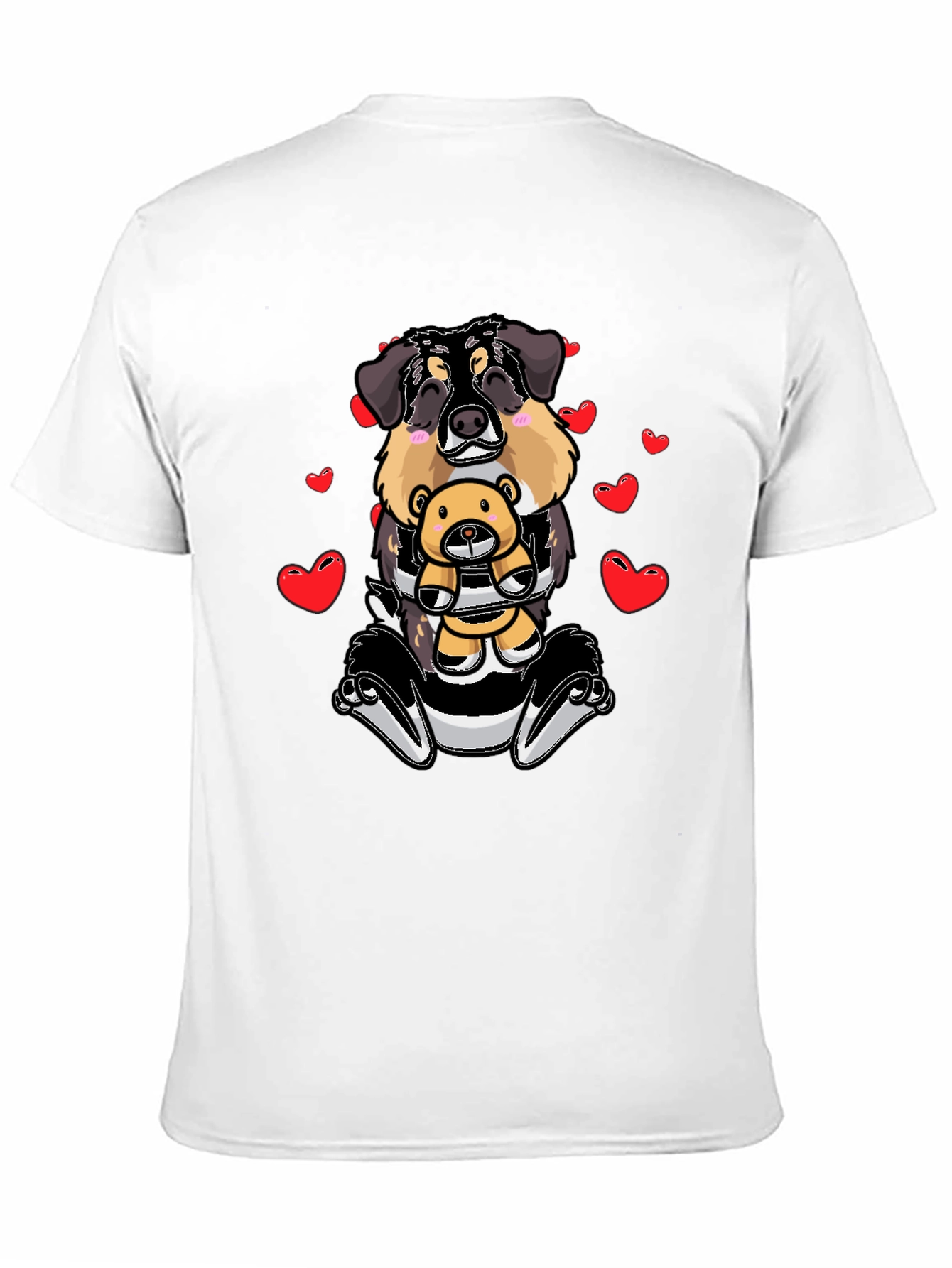 Dog with Teddy Bear Graphic T-Shirt