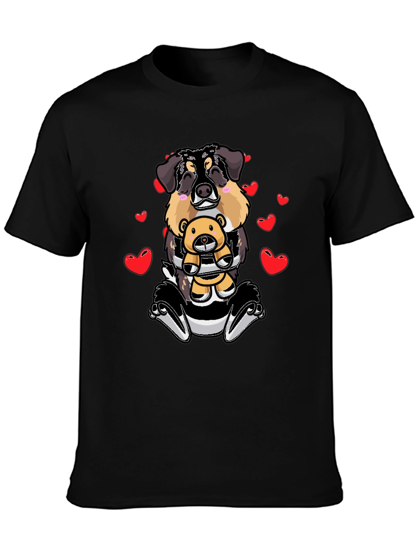Dog with Teddy Bear Graphic T-Shirt