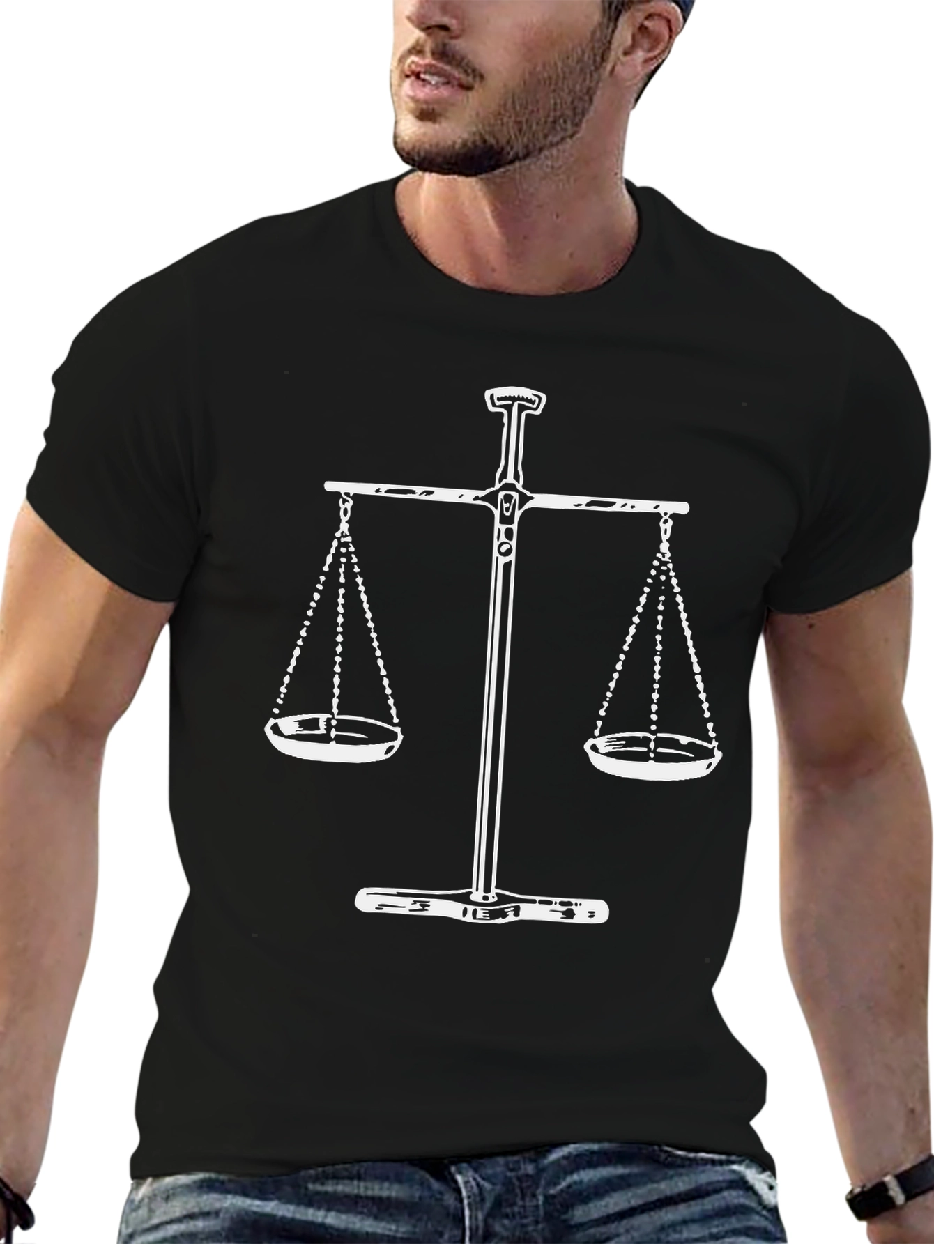 Scales of Justice Graphic Tee - Black Cotton Blend
