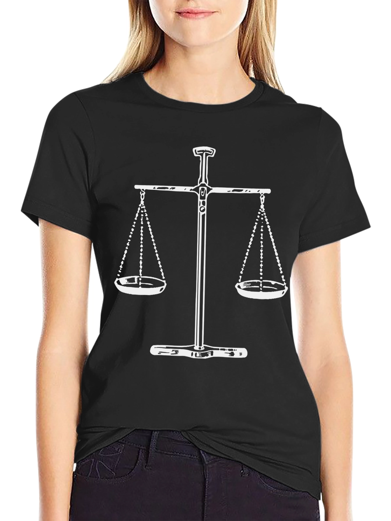 Scales of Justice Graphic Tee - Black Cotton Blend