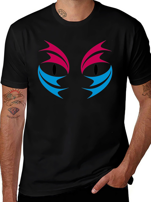 Abstract Cat Eyes Graphic Print T-Shirt