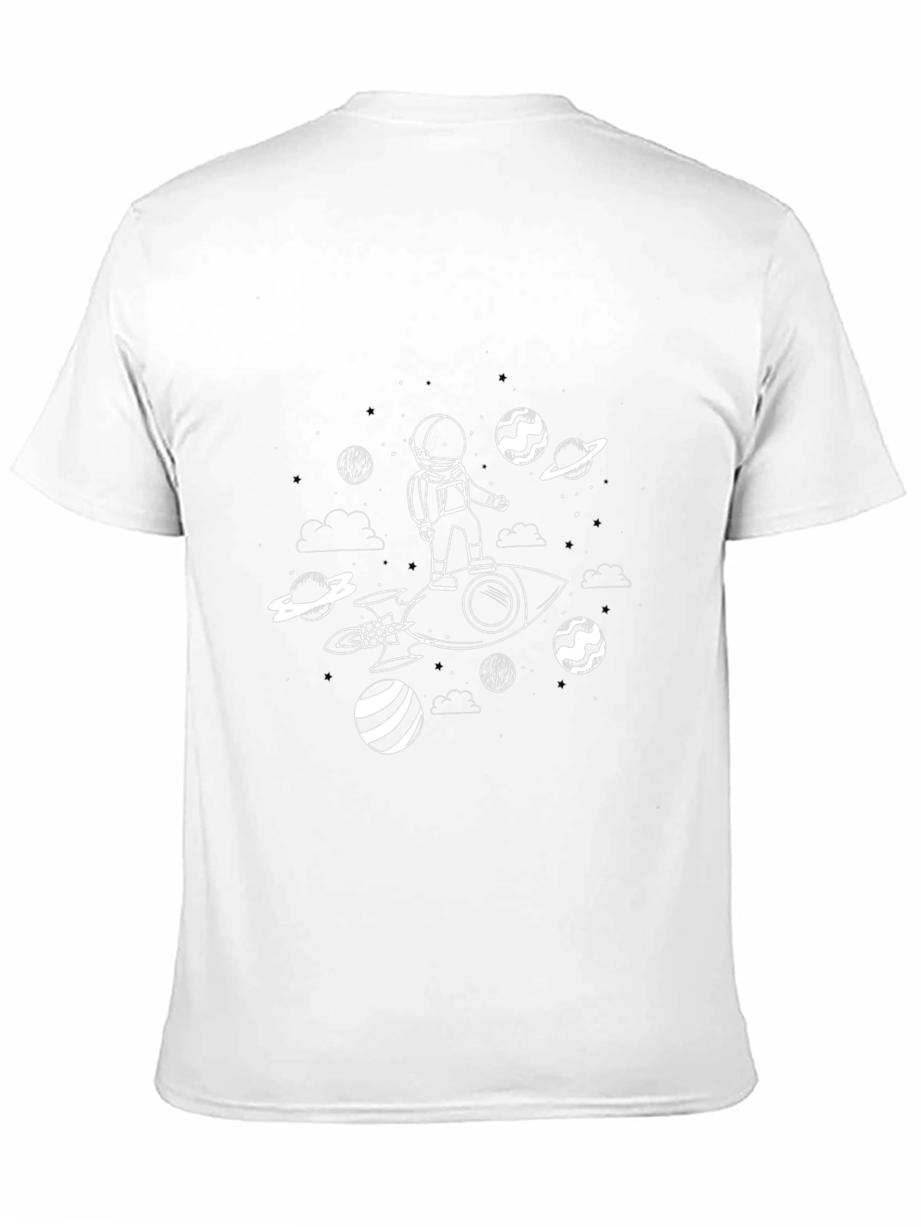 Astronaut Rocket Ride Graphic Tee - Black