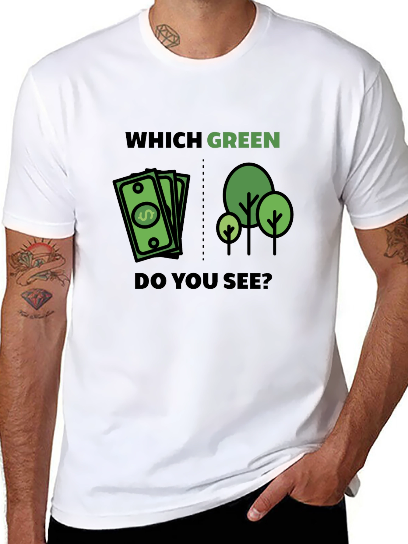 Which Green T-Shirt - Money or Trees Tee