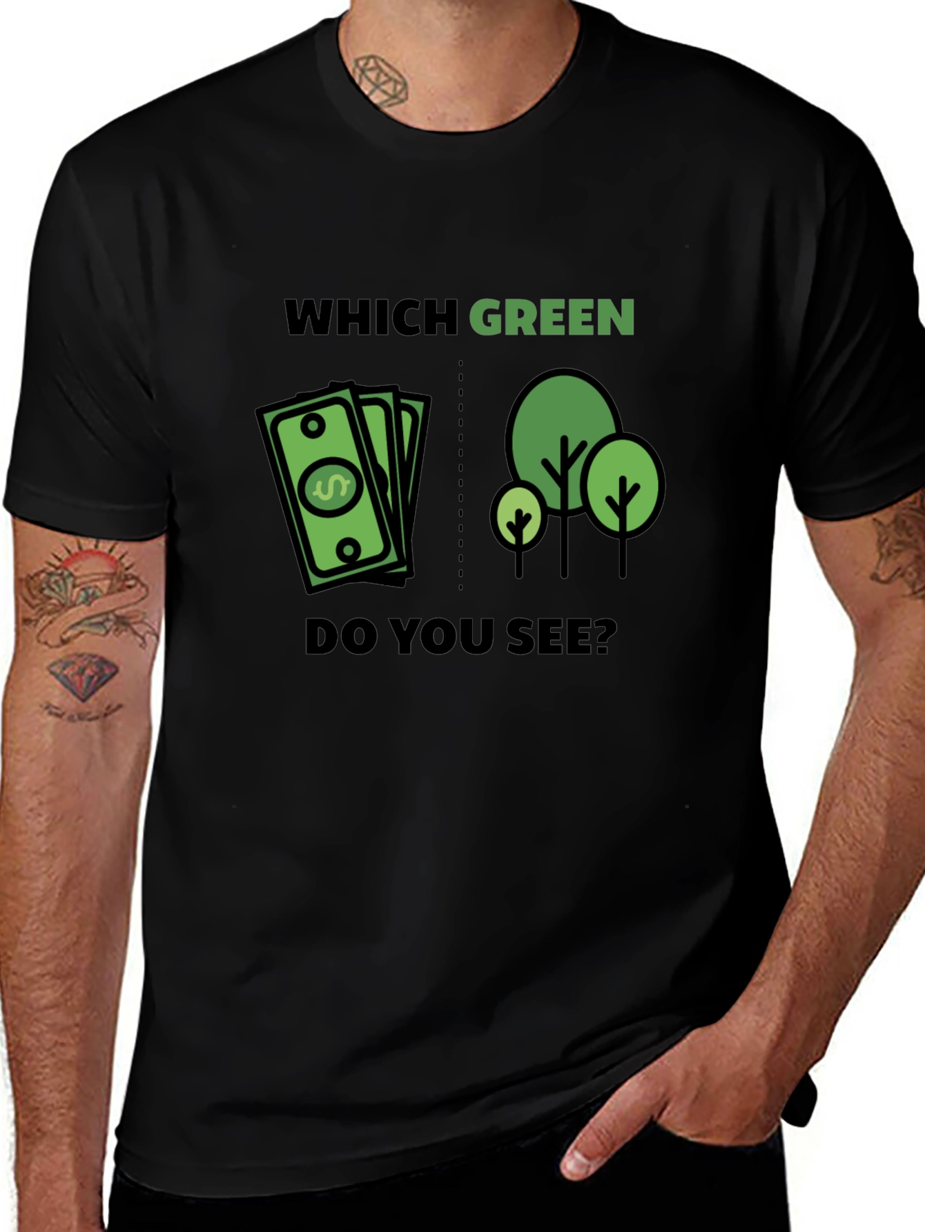 Which Green T-Shirt - Money or Trees Tee