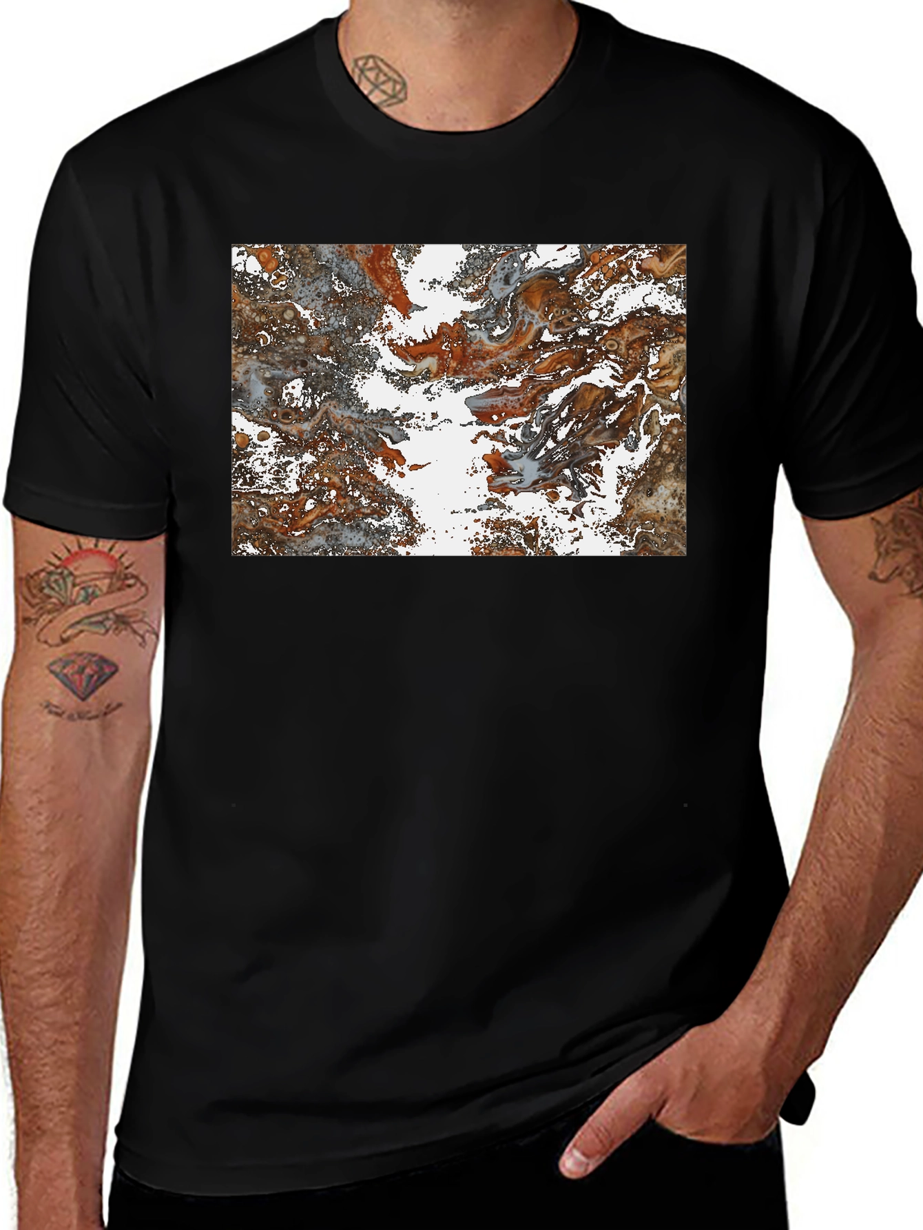 Abstract Swirl Graphic Print T-Shirt