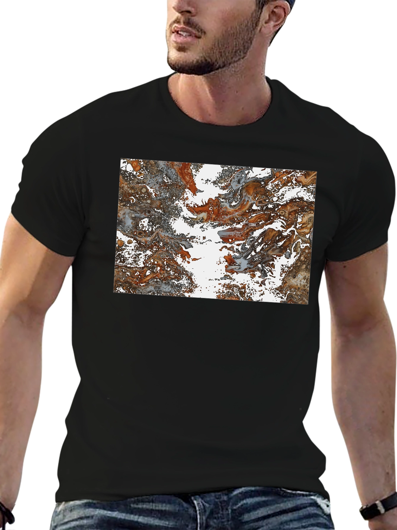 Abstract Swirl Graphic Print T-Shirt