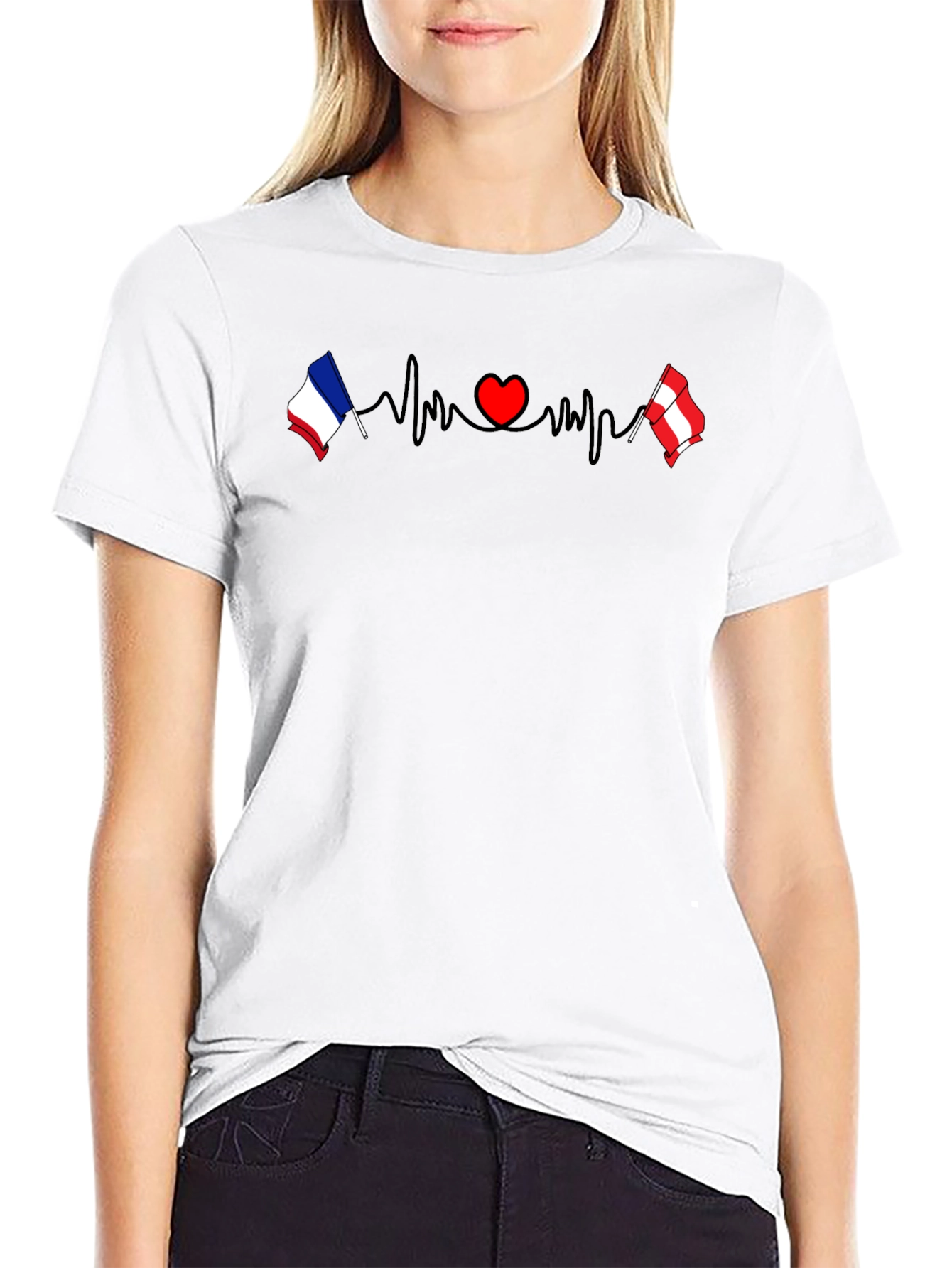 France Austria Heartbeat T-Shirt