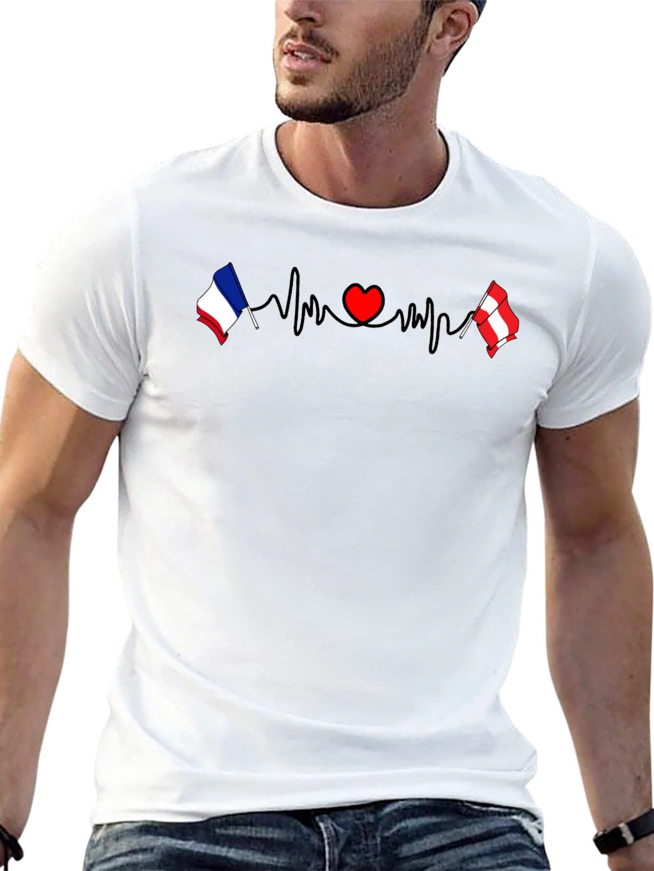 France Austria Heartbeat T-Shirt