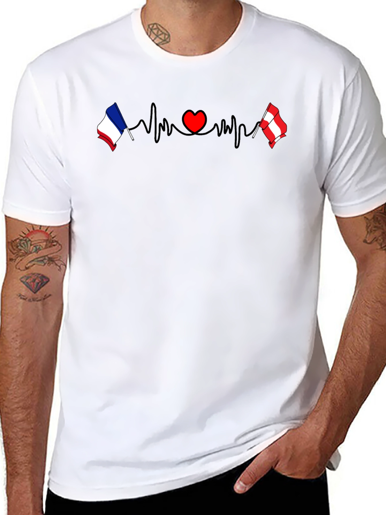 France Austria Heartbeat T-Shirt