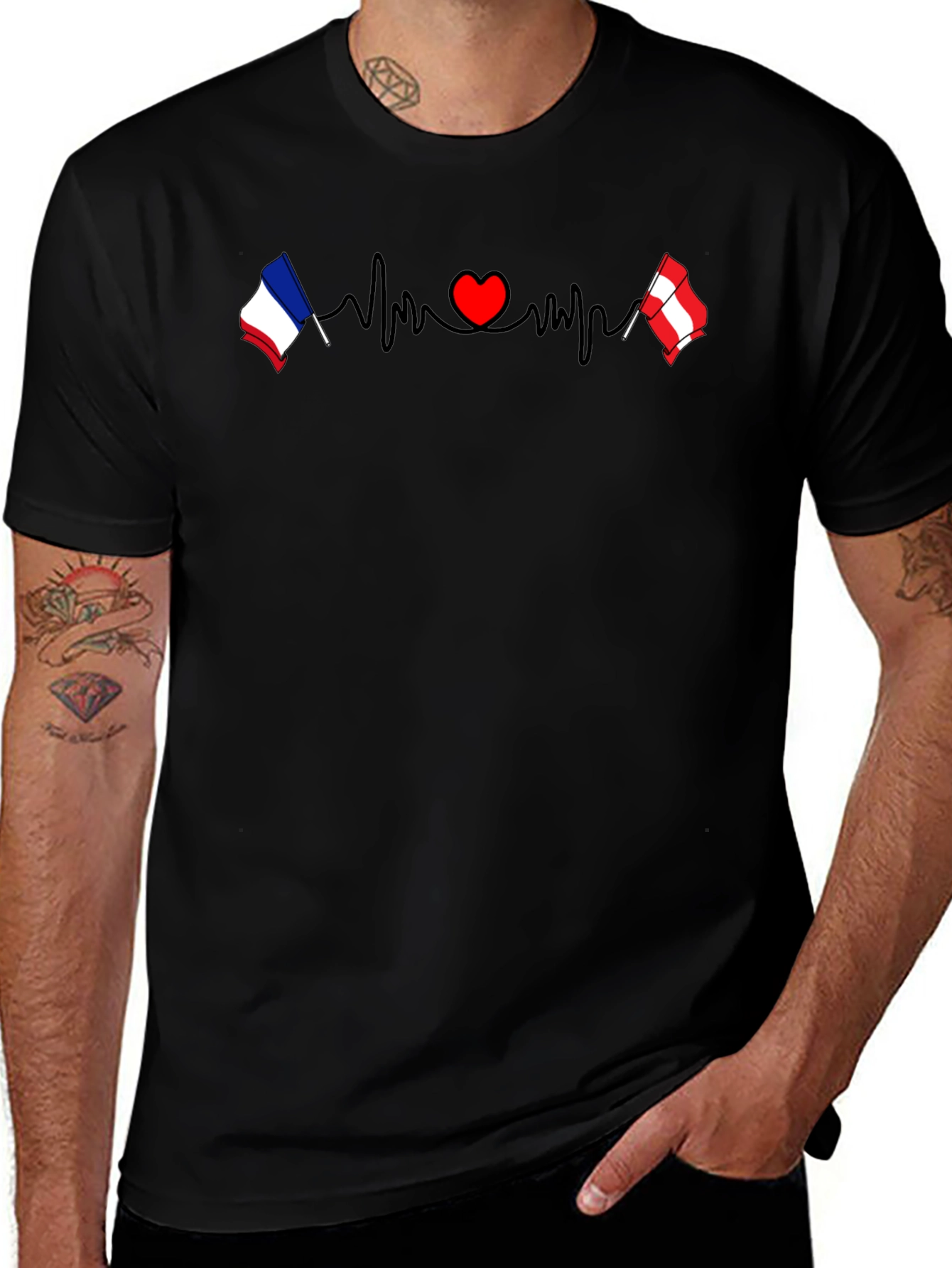 France Austria Heartbeat T-Shirt