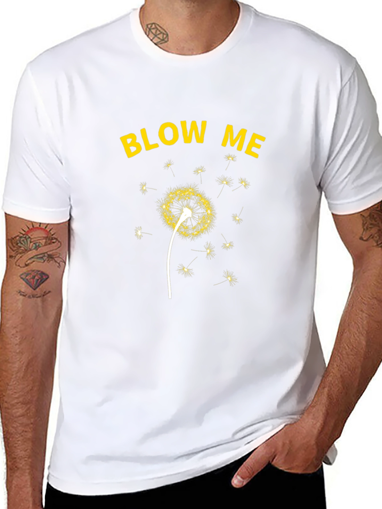 Blow Me Dandelion Graphic T-Shirt - Black