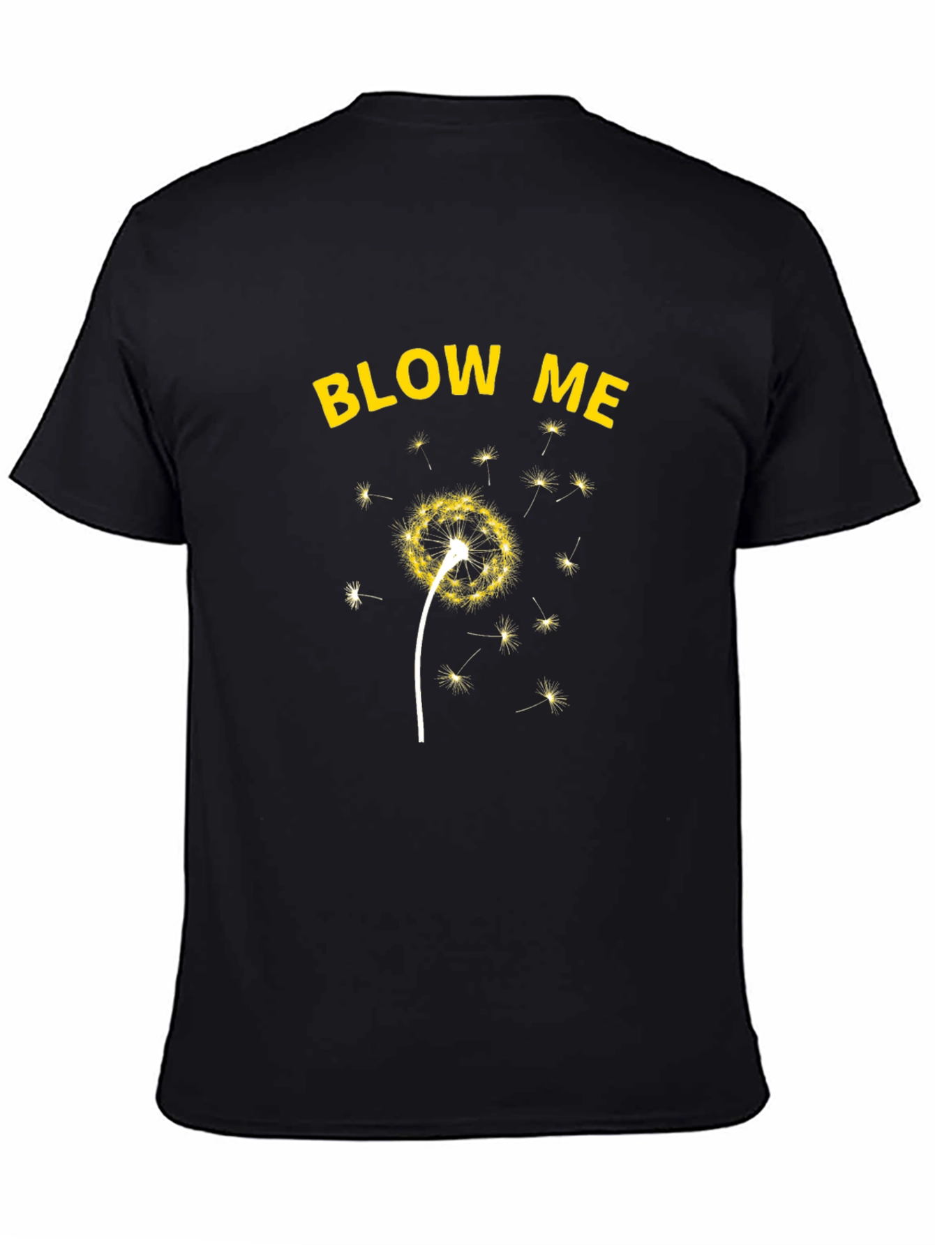 Blow Me Dandelion Graphic T-Shirt - Black