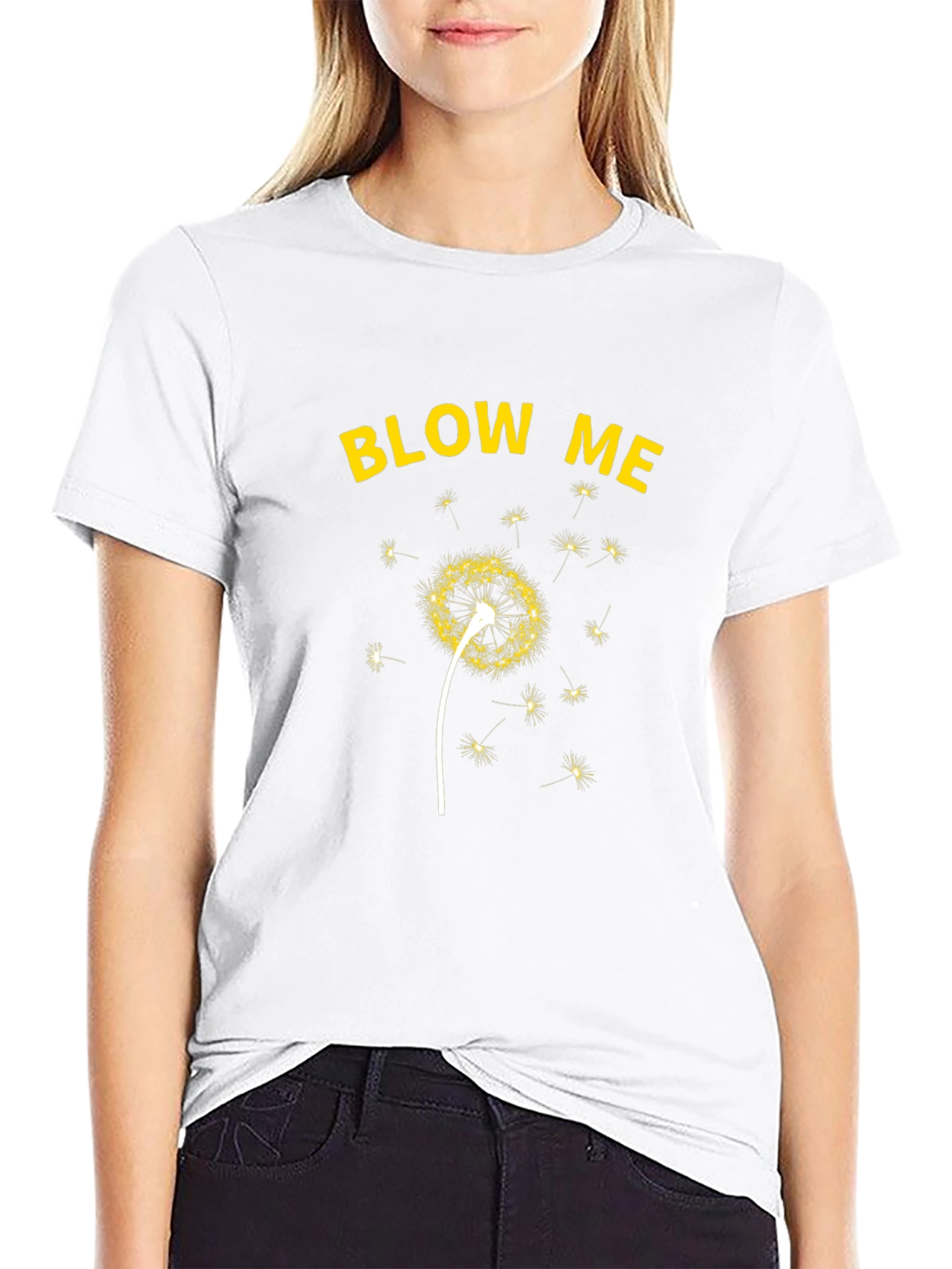 Blow Me Dandelion Graphic T-Shirt - Black