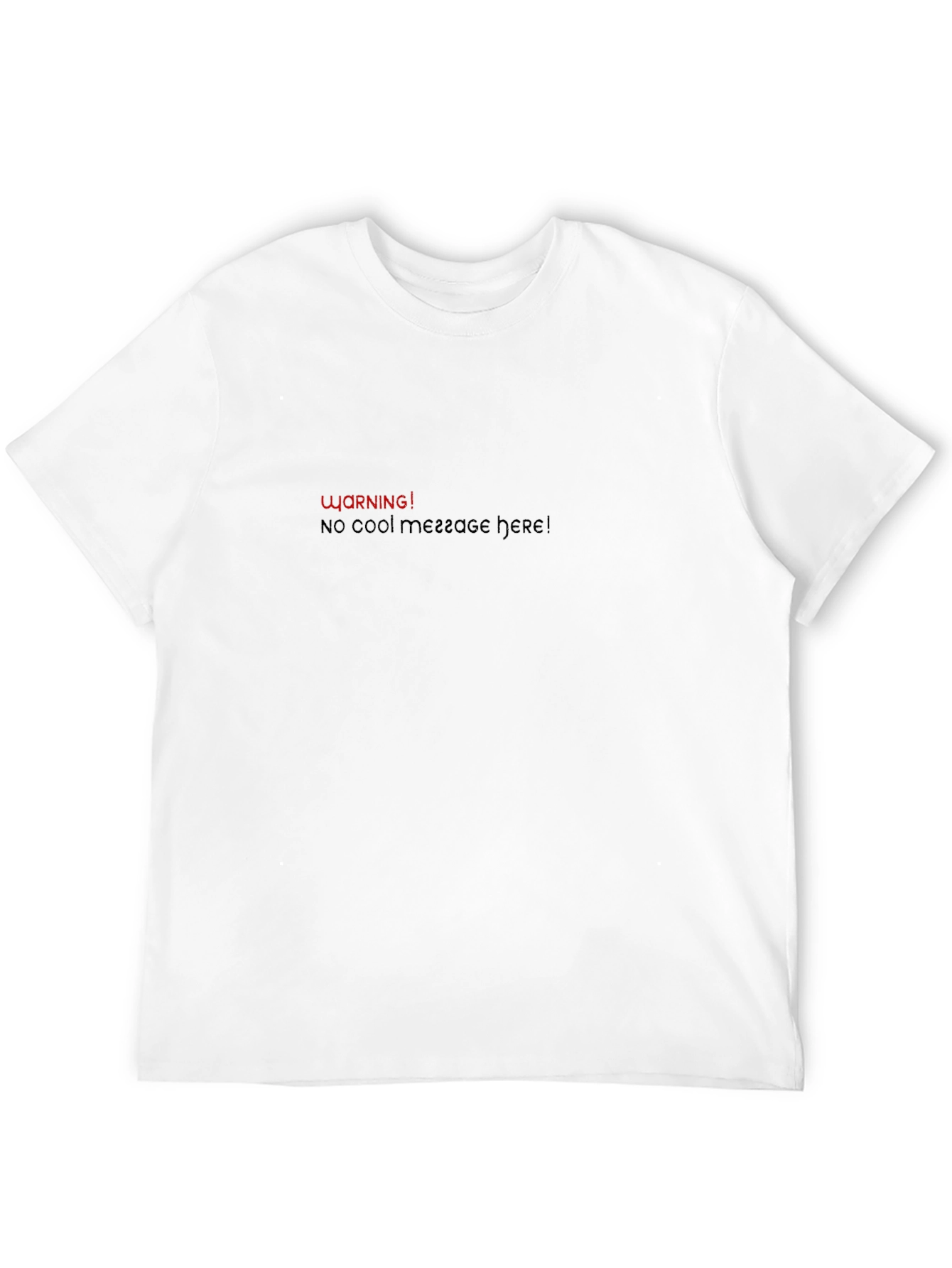 Warning No Cool Message Tee - Mens Black T-Shirt