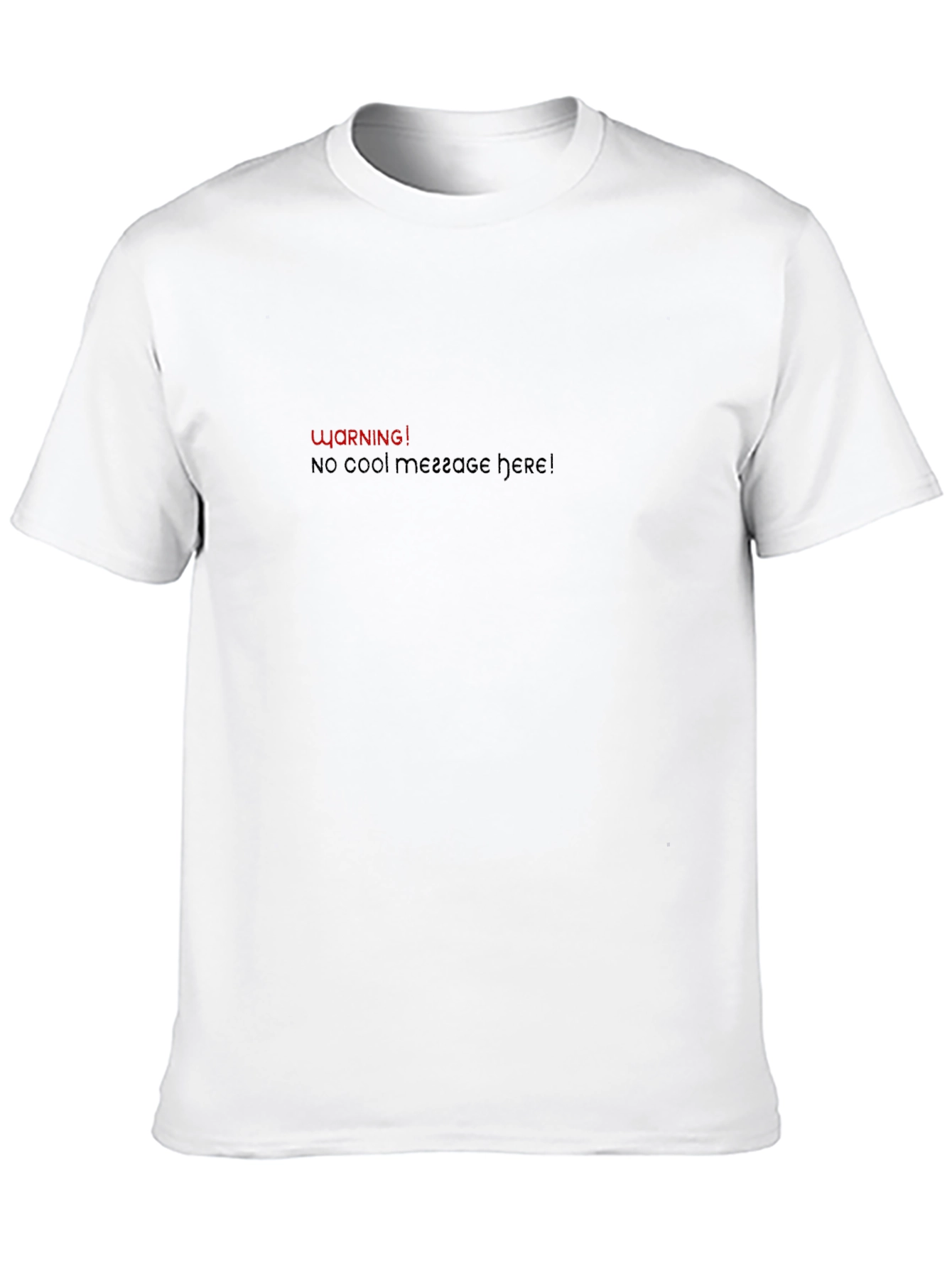 Warning No Cool Message Tee - Mens Black T-Shirt