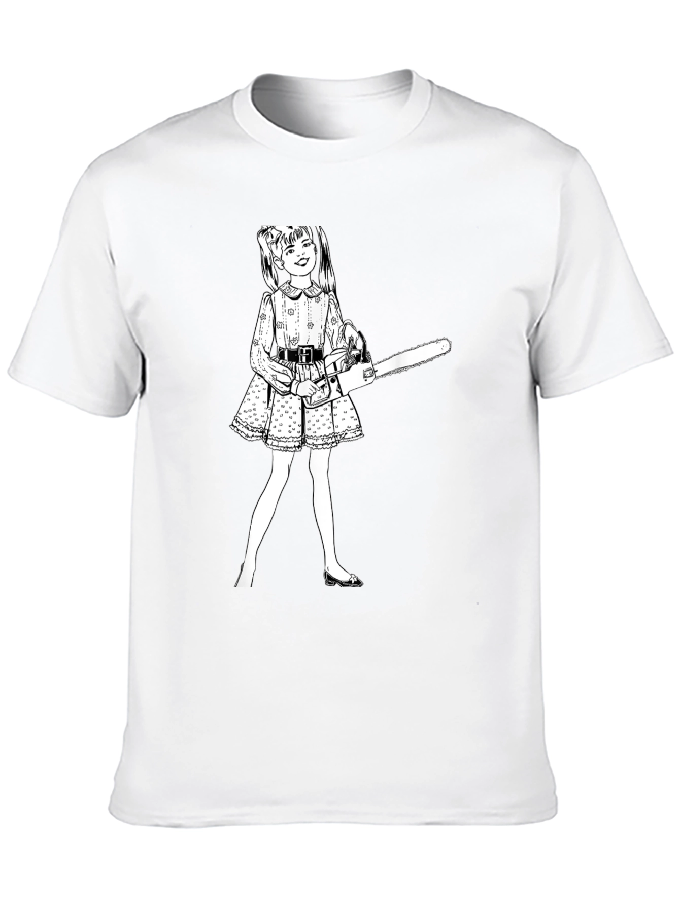 Chainsaw Girl Graphic Tee - Edgy Humor