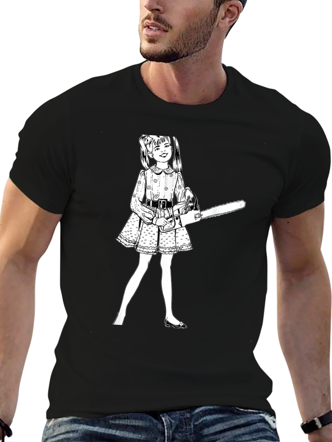 Chainsaw Girl Graphic Tee - Edgy Humor