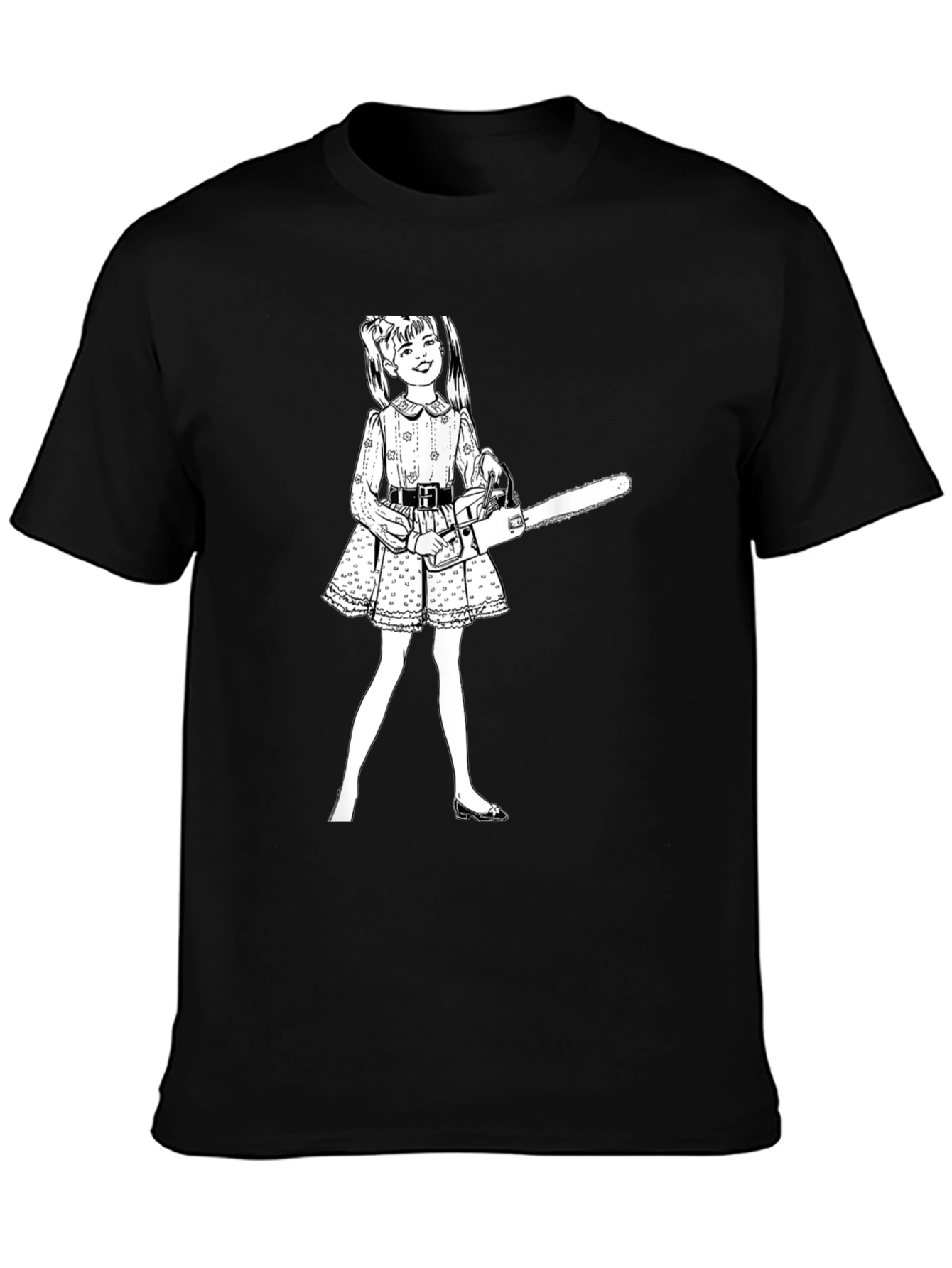 Chainsaw Girl Graphic Tee - Edgy Humor