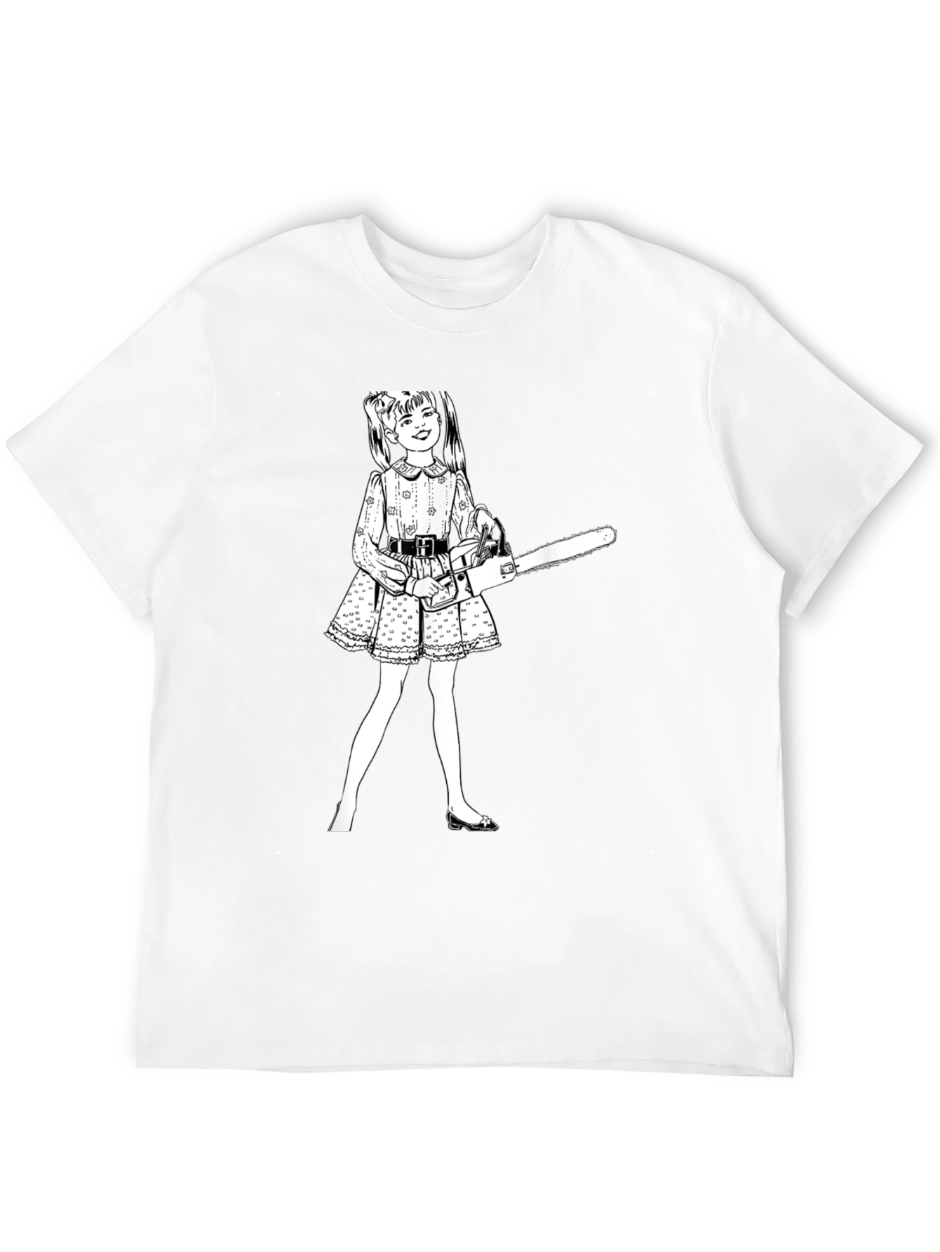 Chainsaw Girl Graphic Tee - Edgy Humor