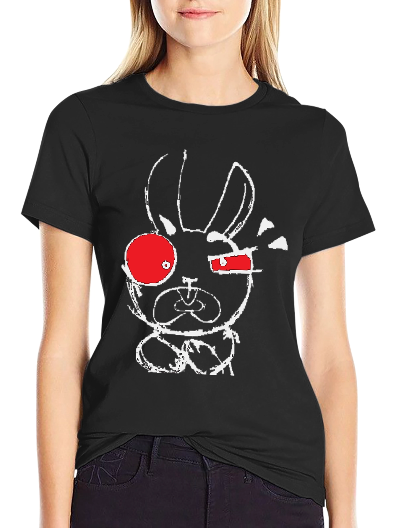 Abstract Bunny Graphic T-Shirt