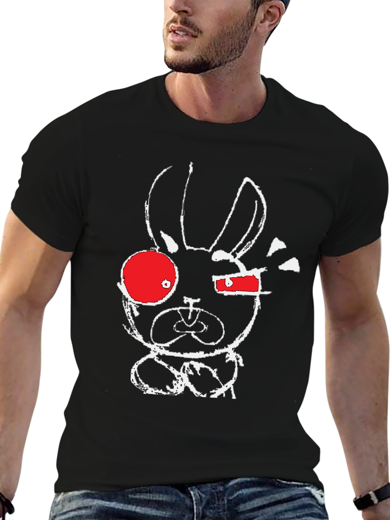 Abstract Bunny Graphic T-Shirt