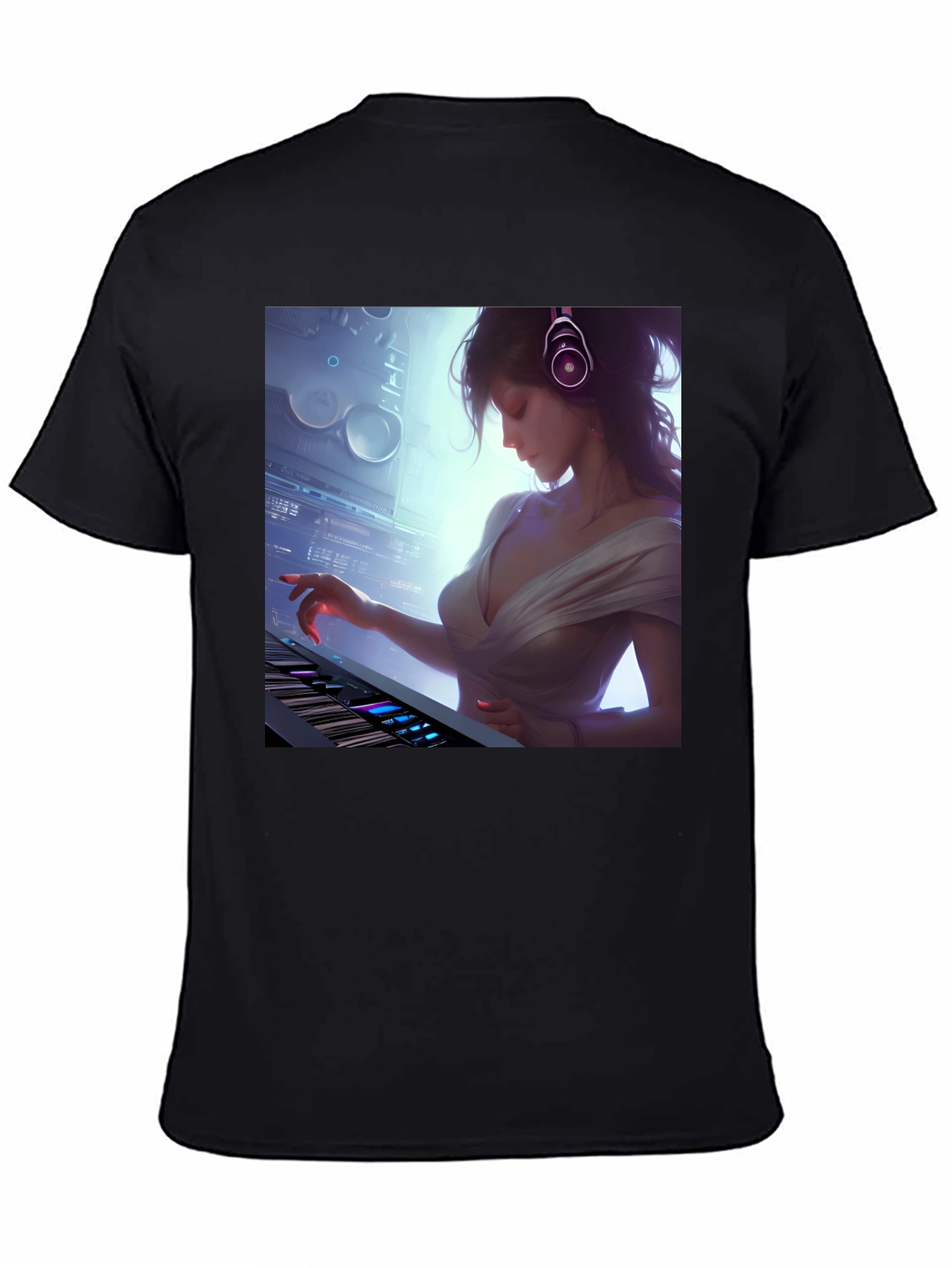 Stylish DJ Girl Graphic T-Shirt