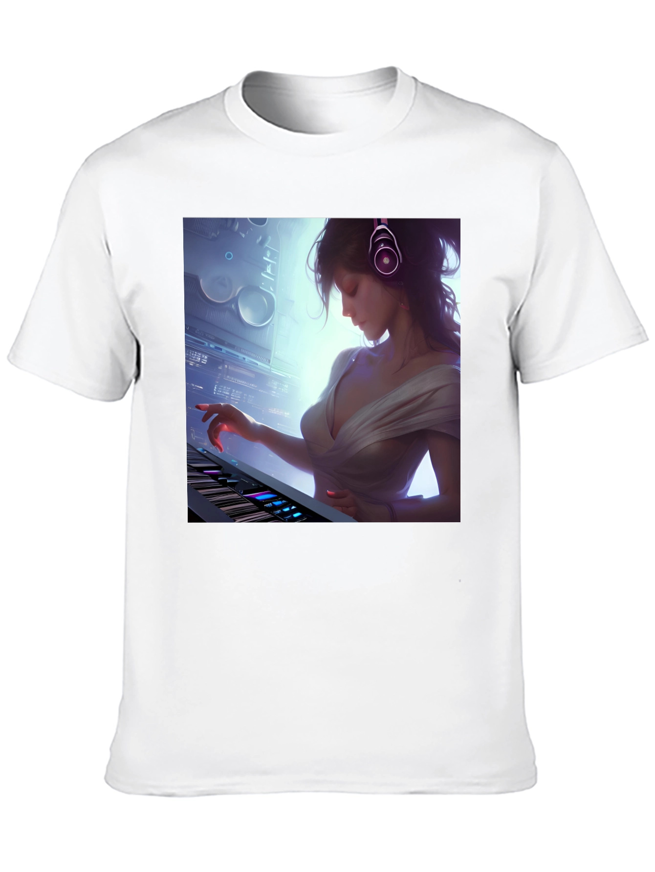 Stylish DJ Girl Graphic T-Shirt